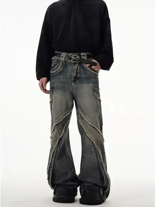 Japanese Brand × Jean Retro heavy-duty stitching raw edge micro-flared jeans Size US 30 / EU 46 - 1 Thumbnail