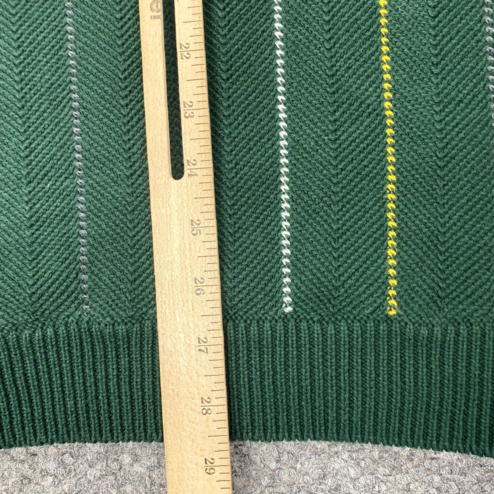 Chaps VINTAGE Chaps Ralph Lauren Sweater Pullover Mens Large Green Herringbone Crewneck Size US L / EU 52-54 / 3 - 6 Thumbnail