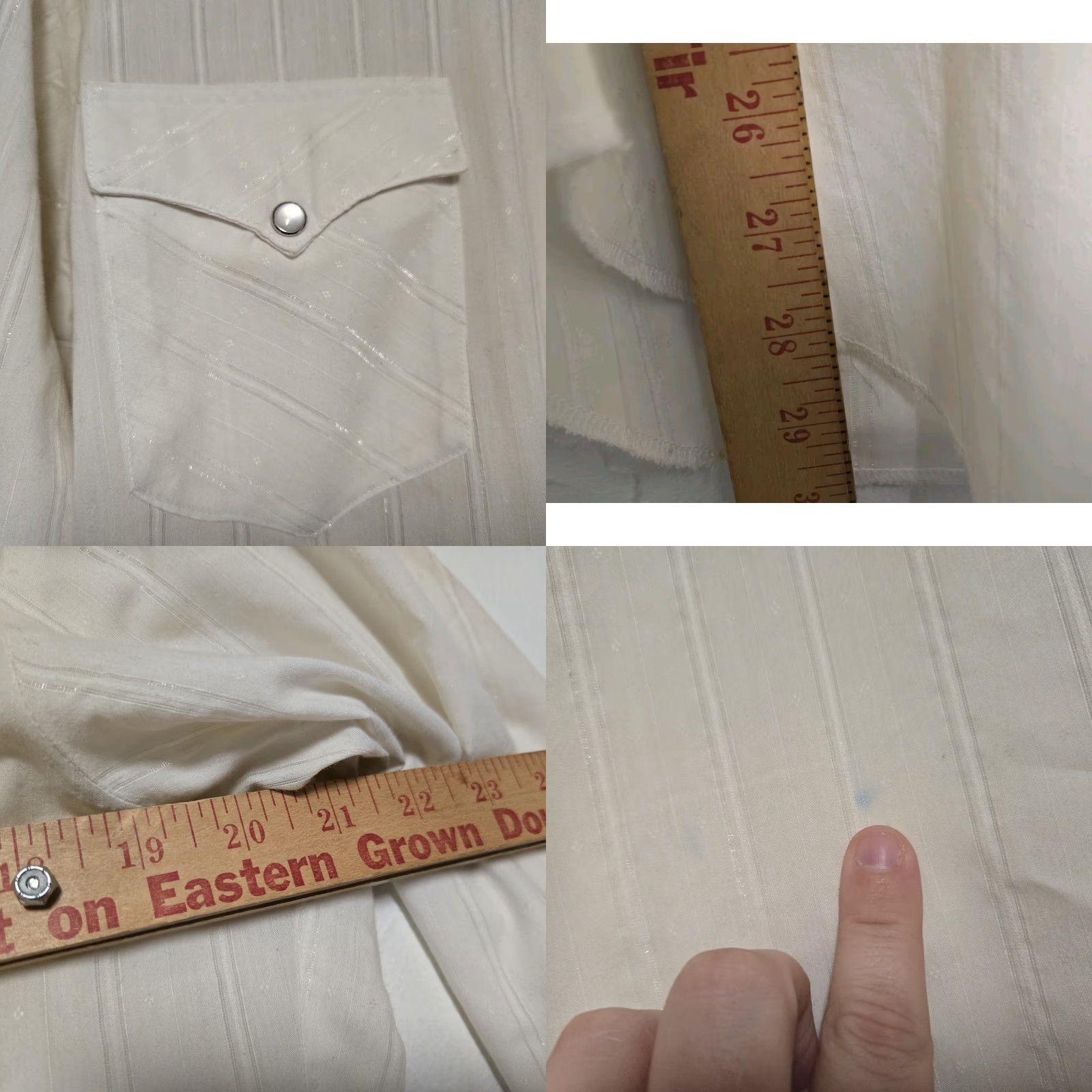 Vintage VINTAGE H Bar C Western Shirt Mens L Cream Pearl Snap California Ranchwear Plaid Long Sleeve Collared Button-Up Cowboy Rodeo Yellowstone Embroidered Size US L / EU 52-54 / 3 - 8 Thumbnail