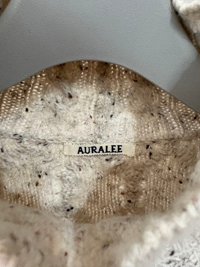 Auralee Wool Baby Alpaca Nepped Cable Knit Turtle Neck Sweater Size US L / EU 52-54 / 3 - 2 Thumbnail