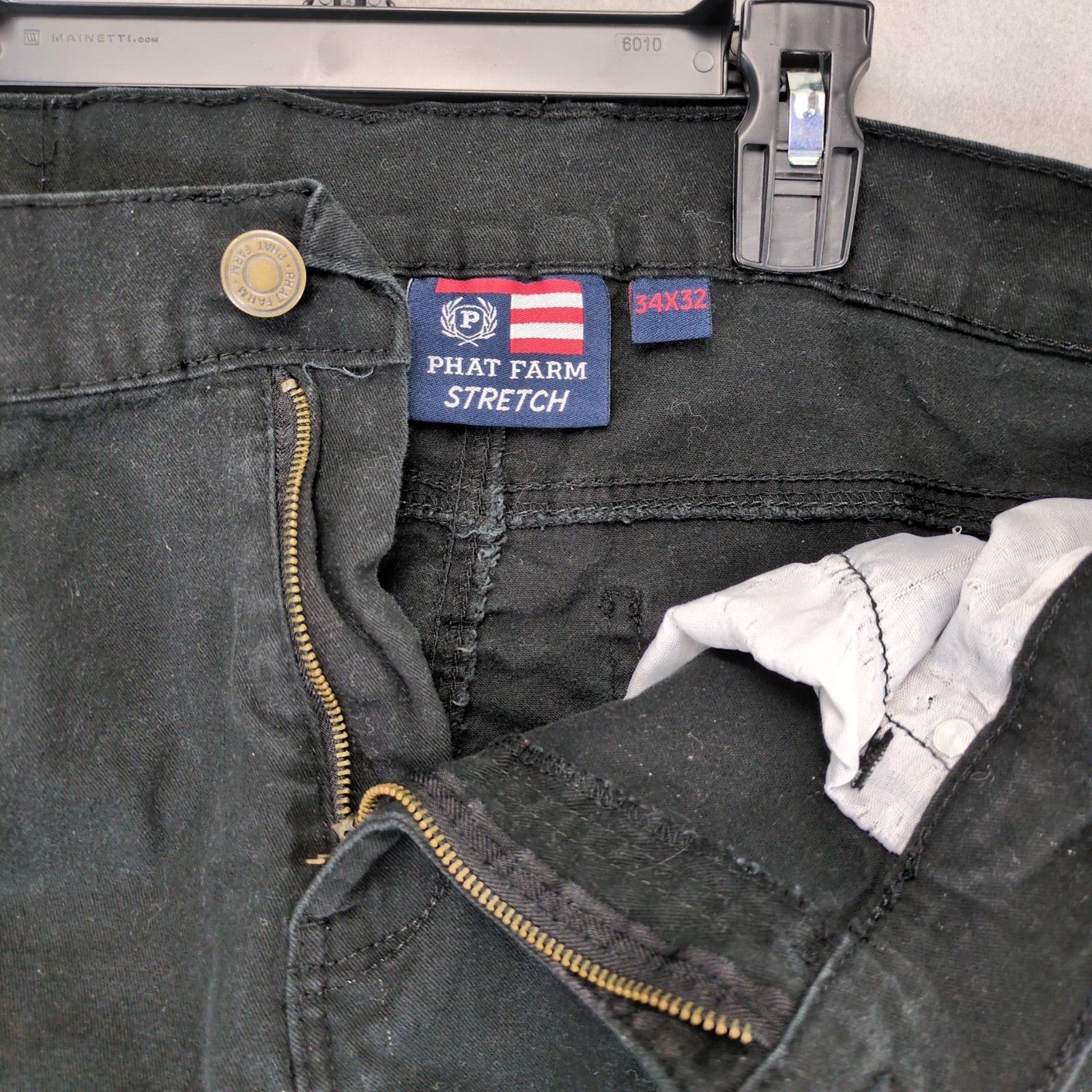 Phat Farm Vtg Y2K Phat Farm Men's 34x32 Black Stretch Denim Slim Jeans Size US 34 / EU 50 - 4 Thumbnail