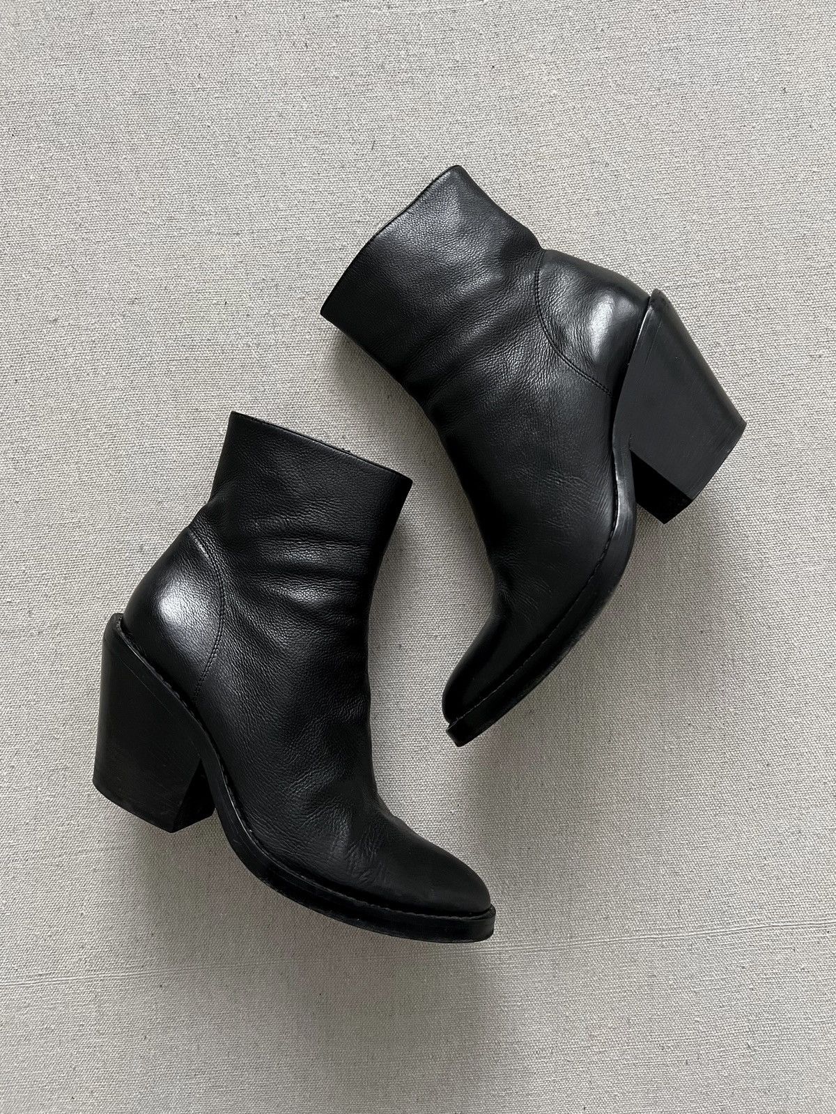Ann Demeulemeester Ann Demeulemeester Baby Calf Cuban Heel Leather Ankle Boots Size US 9 / IT 39 - 1 Thumbnail