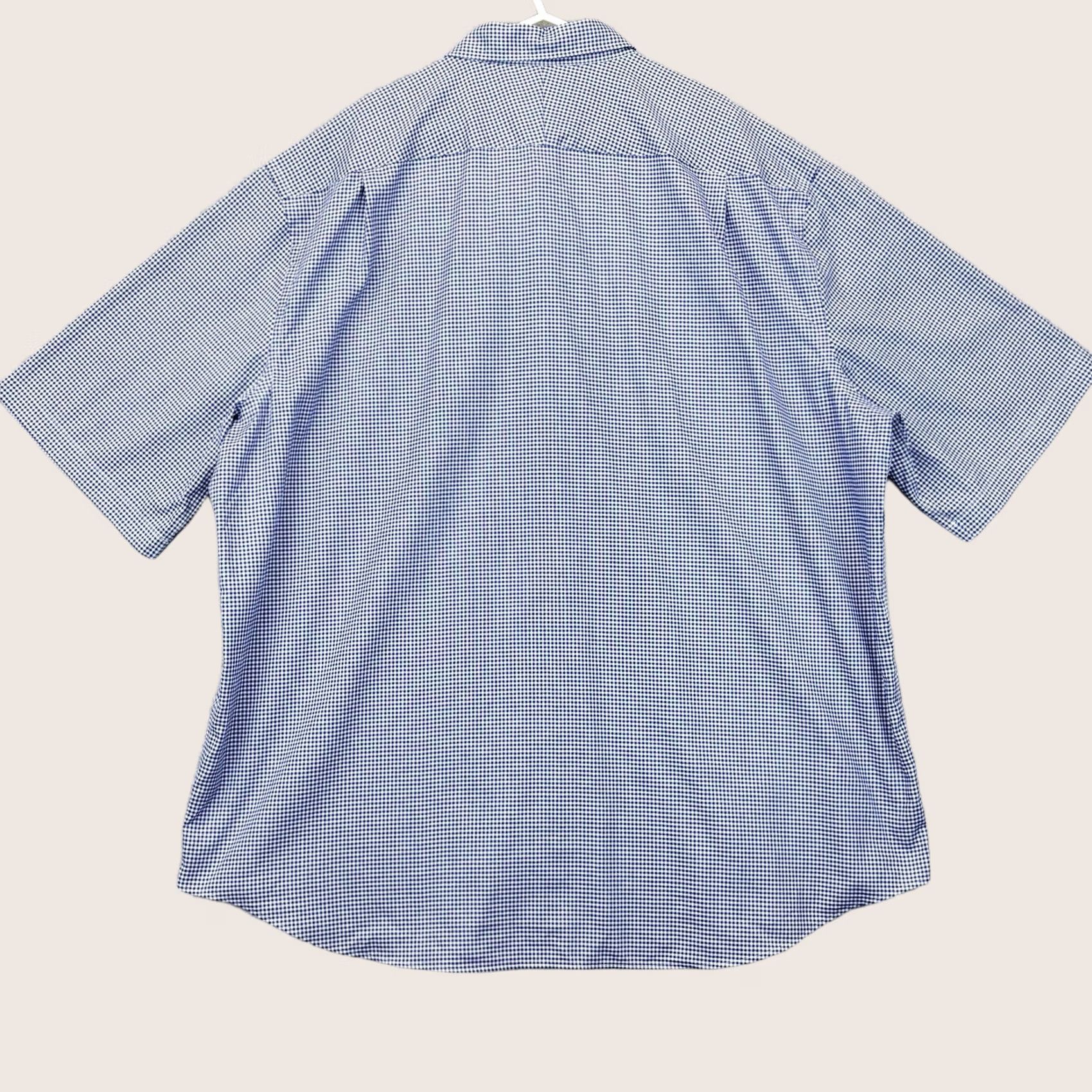 Charles Tyrwhitt Charles Tyrwhitt Check Shirt 3XL Navy White Button-Down Non Iron Mens Short Sleeve Casual Business Formal Vintage No Size US XXL / EU 58 / 5 - 1 Thumbnail
