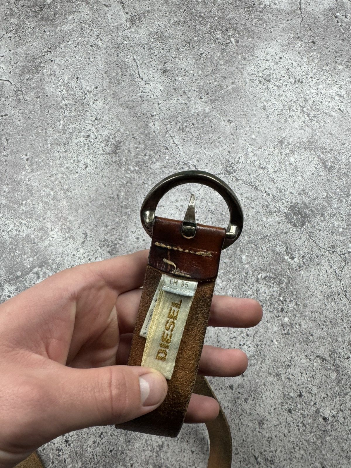 Diesel Vintage Diesel Leather Belt 90s Metal Letter Buckle Rare Y2K Size ONE SIZE - 12 Thumbnail