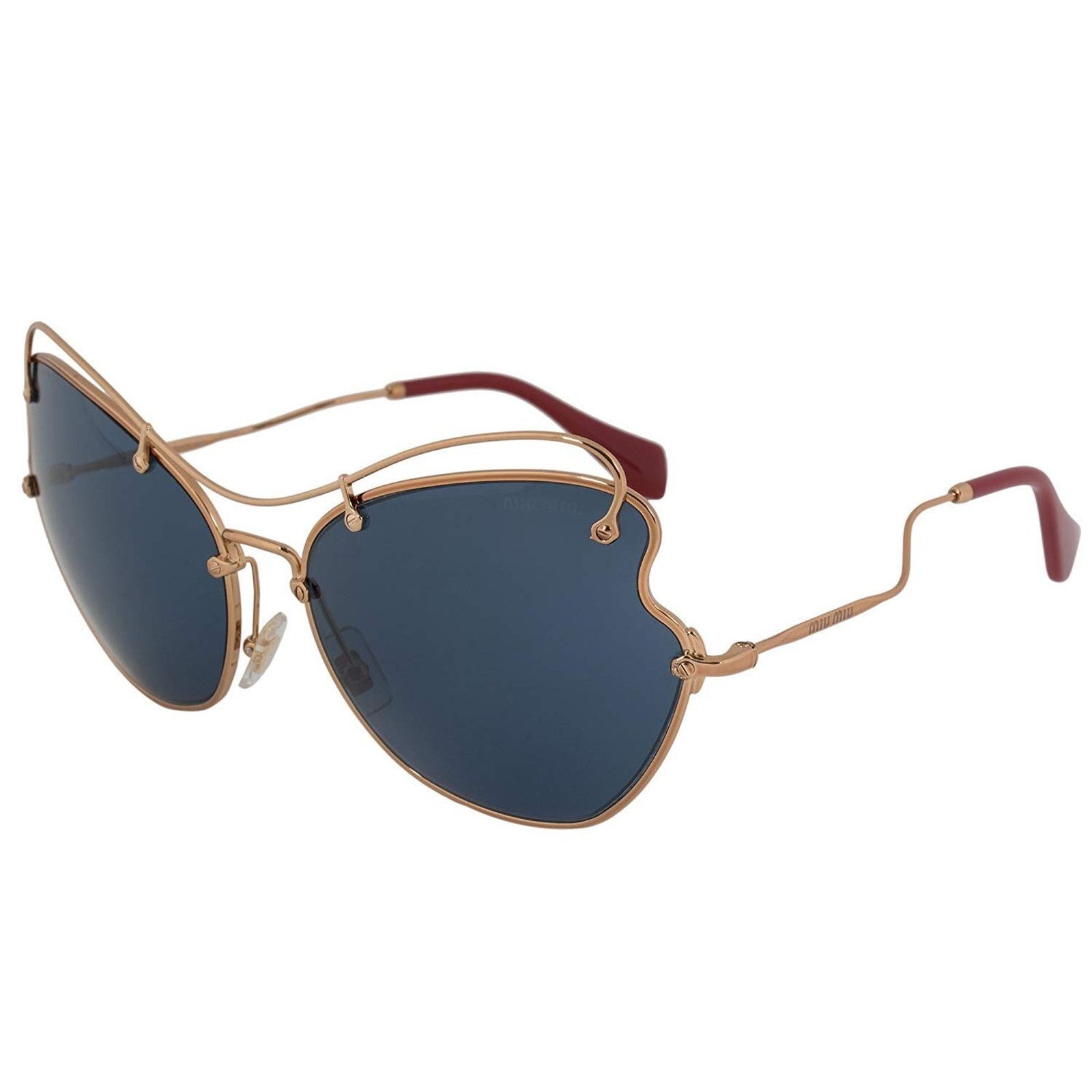 Miu Miu Miu Miu Cat Eye Sunglasses Gold Frame Blue Lens MU56RS7OE1V1 Size ONE SIZE - 2 Thumbnail