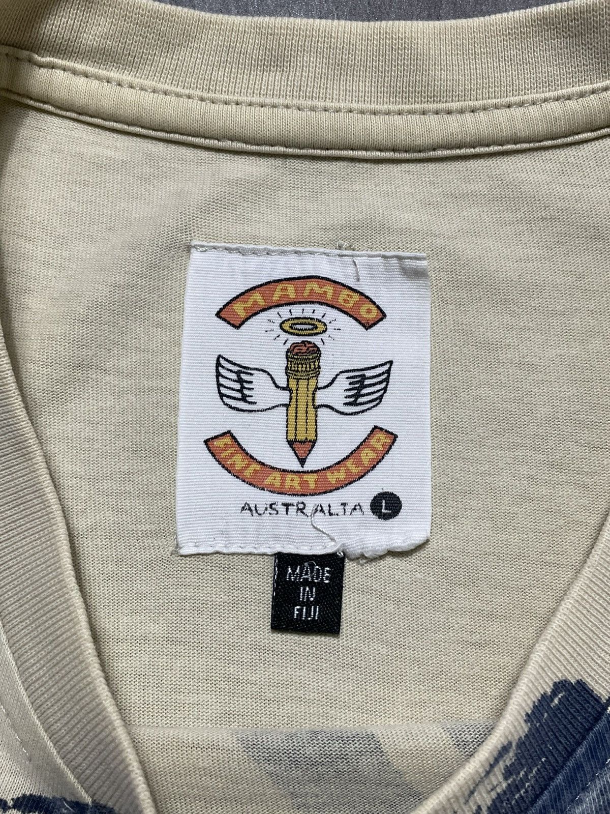 Mambo Mambo Big Logo Beige Vintage T-Shirt Size US L / EU 52-54 / 3 - 7 Thumbnail