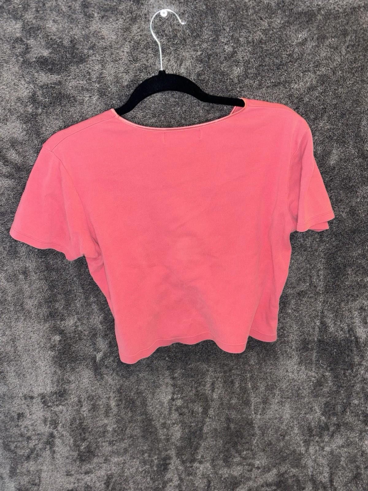 Maison Margiela Petite Sophisticates Pink Scallop Hem Crop Top Tee Size M Size M / US 6-8 / IT 42-44 - 2 Thumbnail