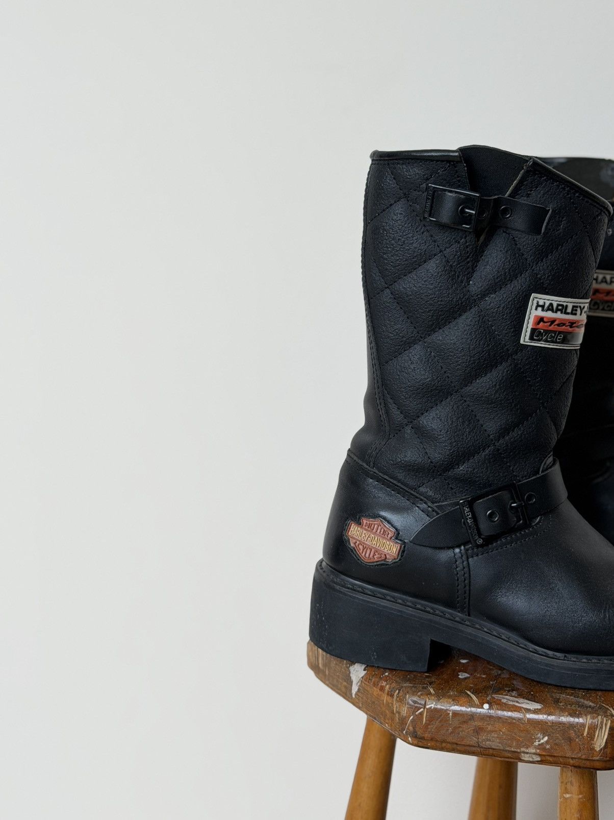 Harley Davidson VTG Harley-Davidson Leather Y2K Biker Ankle Vestern Boots Size US 6 / EU 39 - 3 Thumbnail