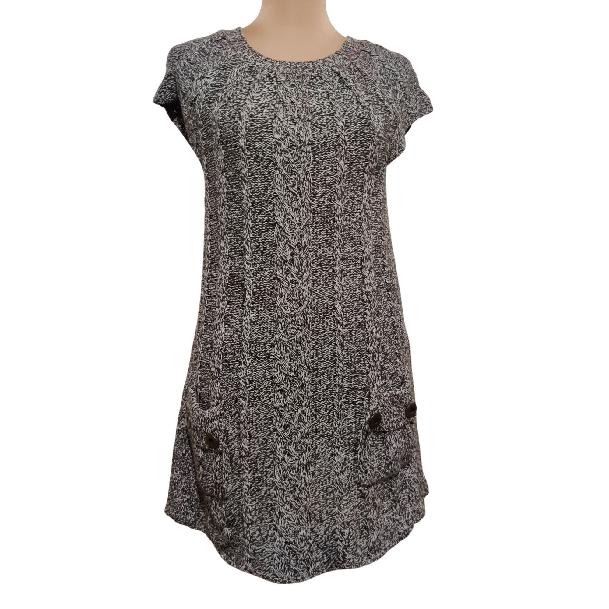 Style & Co Style Co Womens Petite Sweater Dress Cable Knit Button Pock Size L / US 10 / IT 46 - 1 Thumbnail