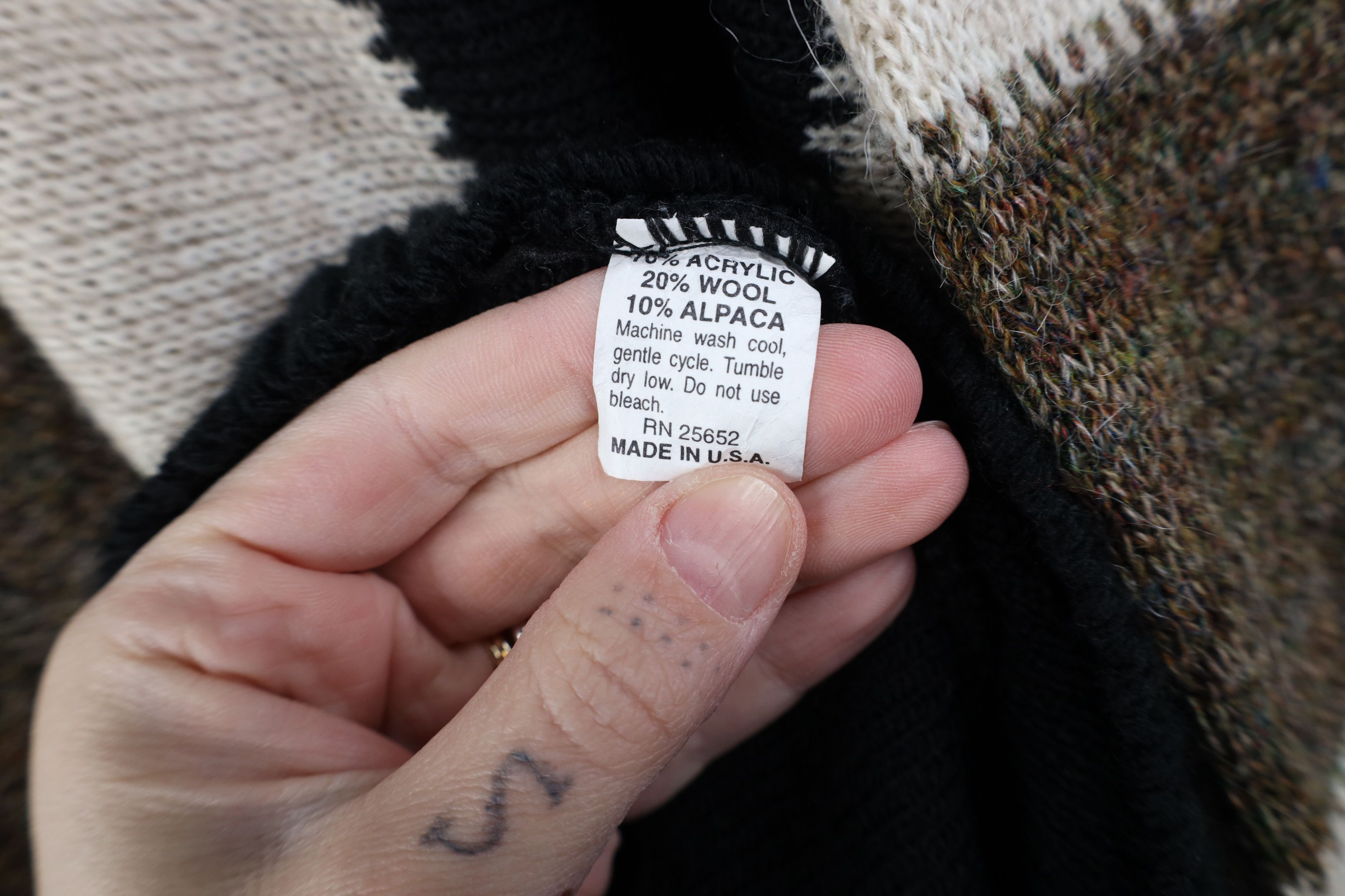 Vintage Vintage 90s Streetwear Wool Blend Sweater Earth Tone USA Size US XL / EU 56 / 4 - 10 Thumbnail