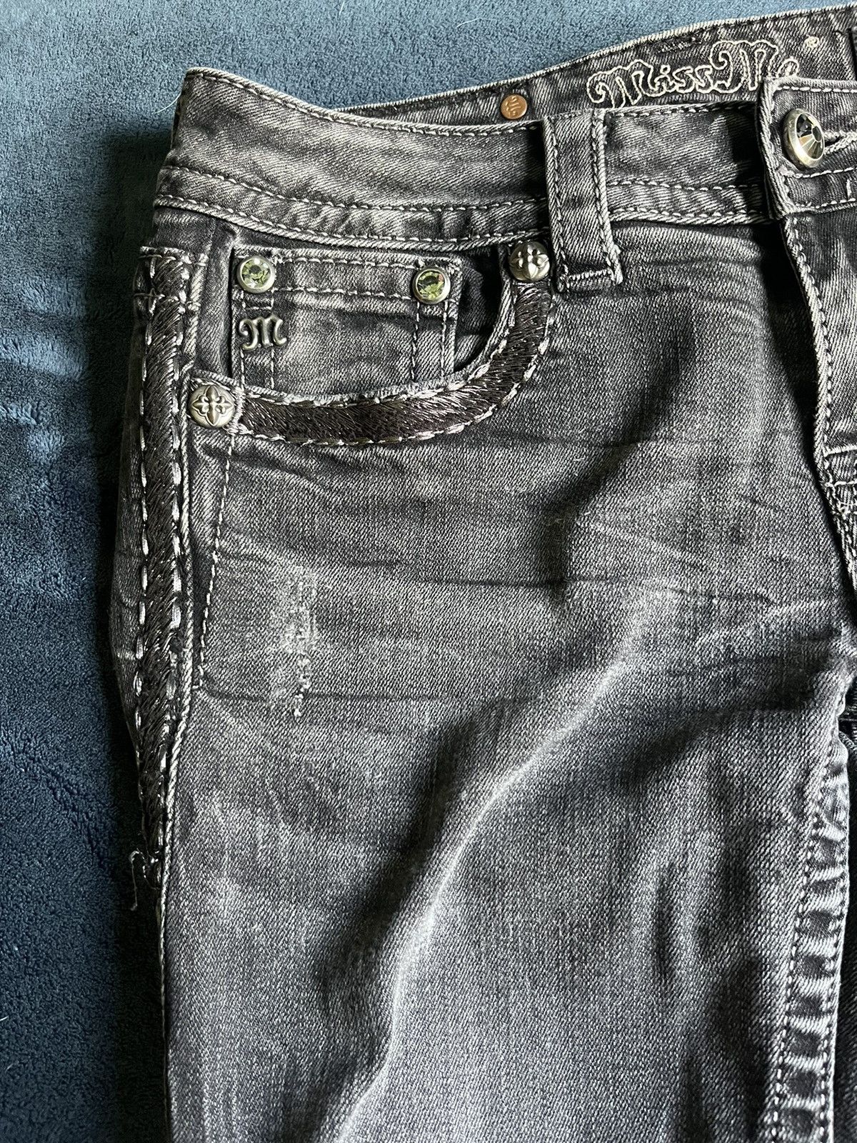 Miss Me × Vintage Y2K Miss Me Avant Garde Skinny Jeans Size 28" / US 6 / IT 42 - 8 Thumbnail