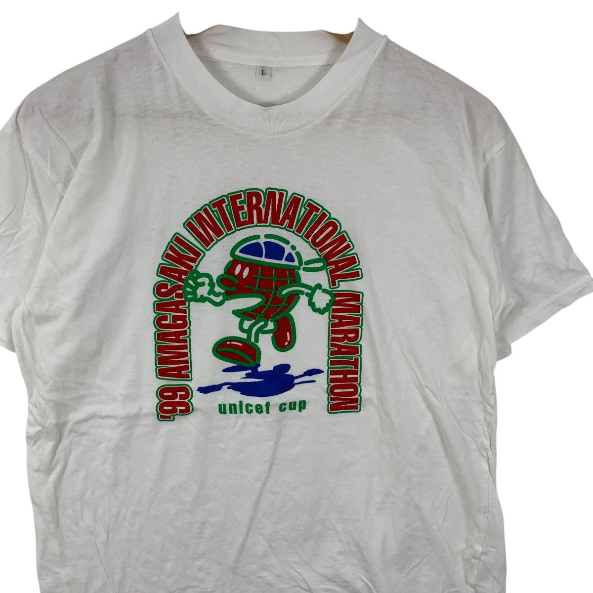 Vintage Vintage 1999 AMAGASAKI UNICEF MARATHON Japan Tee Shirt Top Size L / US 10 / IT 46 - 5 Thumbnail