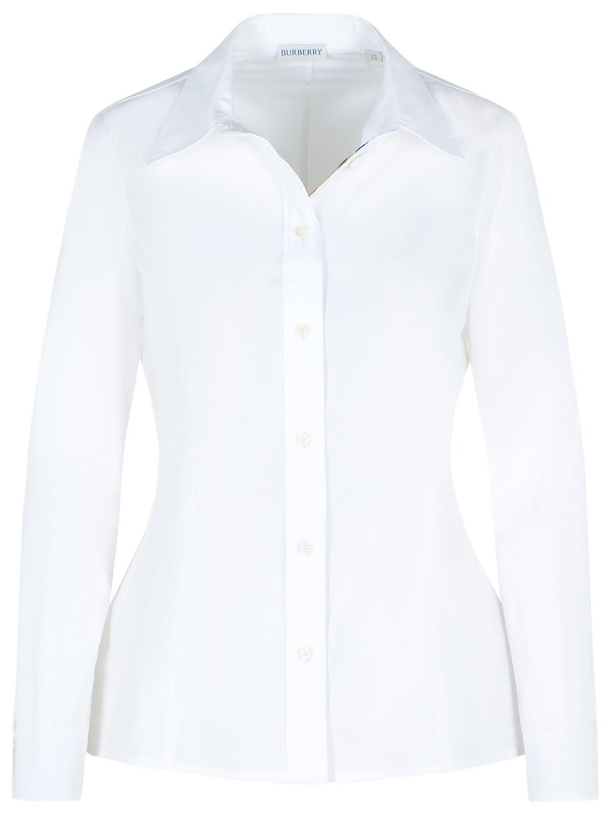Burberry BURBERRY 'Eliza' White Cotton Poplin Shirt Size XS / US 0-2 / IT 36-38 - 1 Thumbnail