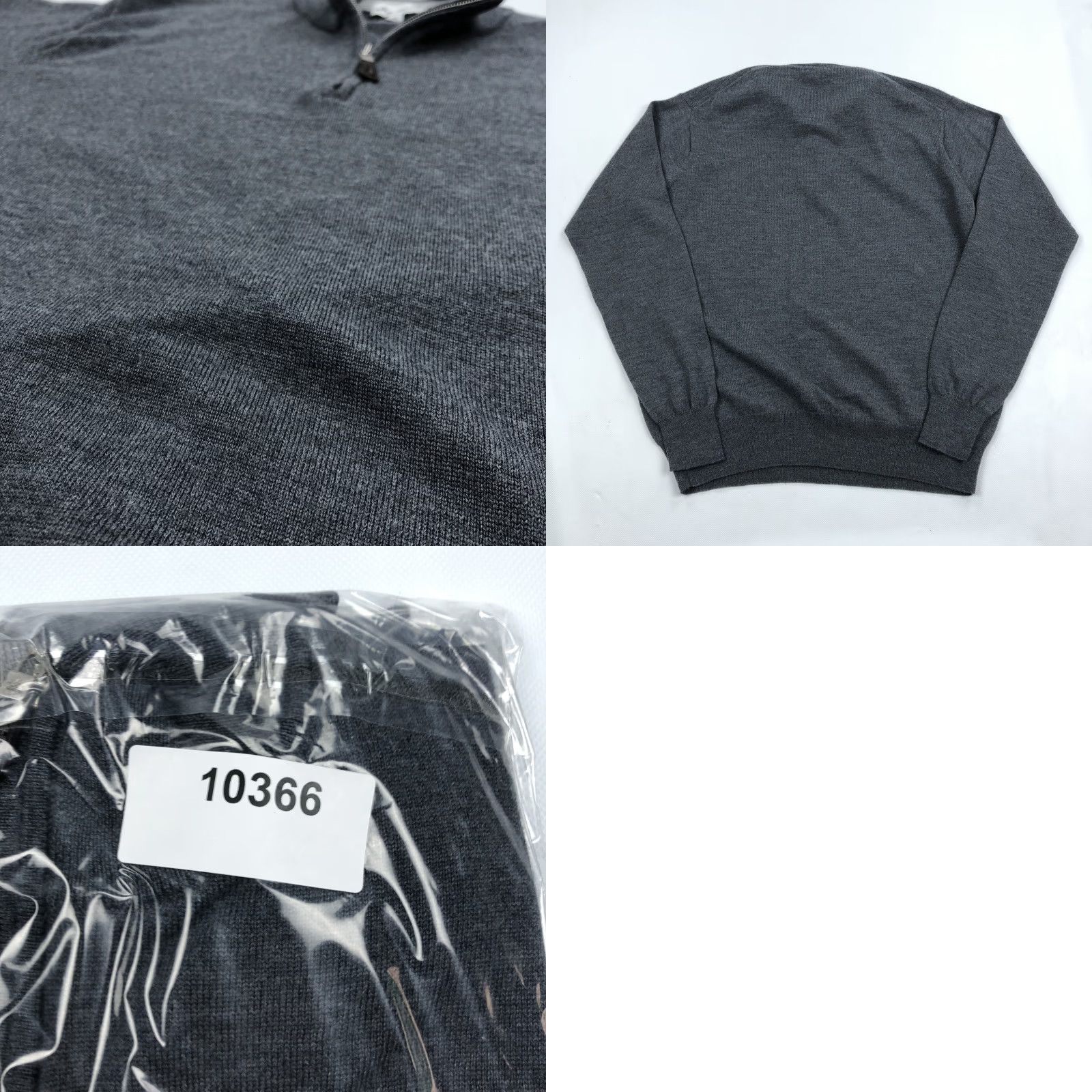 Peter Millar Peter Millar Men's XL Dark Gray Crown Merino Wool Silk 1/4 Zip Mock Neck Sweater Size US XL / EU 56 / 4 - 8 Thumbnail