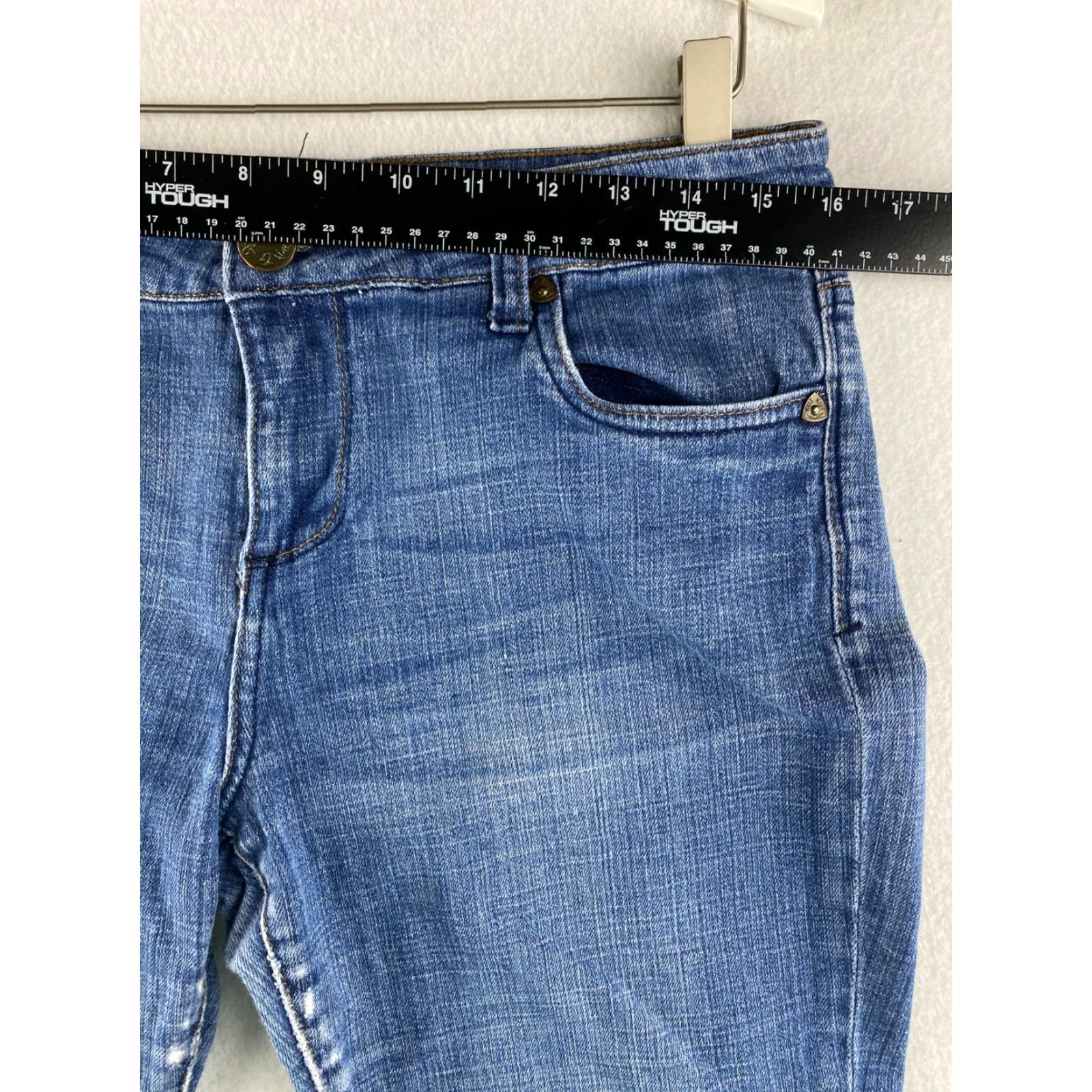 Vintage KUT from the Kloth Jeans Womens 8 Blue Bootcut Stretch Denim Dark Distressed Size 30" / US 8 / IT 44 - 3 Thumbnail