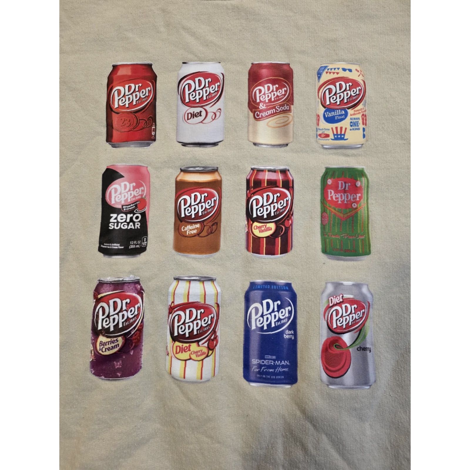 Gildan VINTAGE Dr. Pepper Multi Can Flavor Crewneck Sweatshirt Gildan Light Beige Adult Medium Size US M / EU 48-50 / 2 - 2 Thumbnail