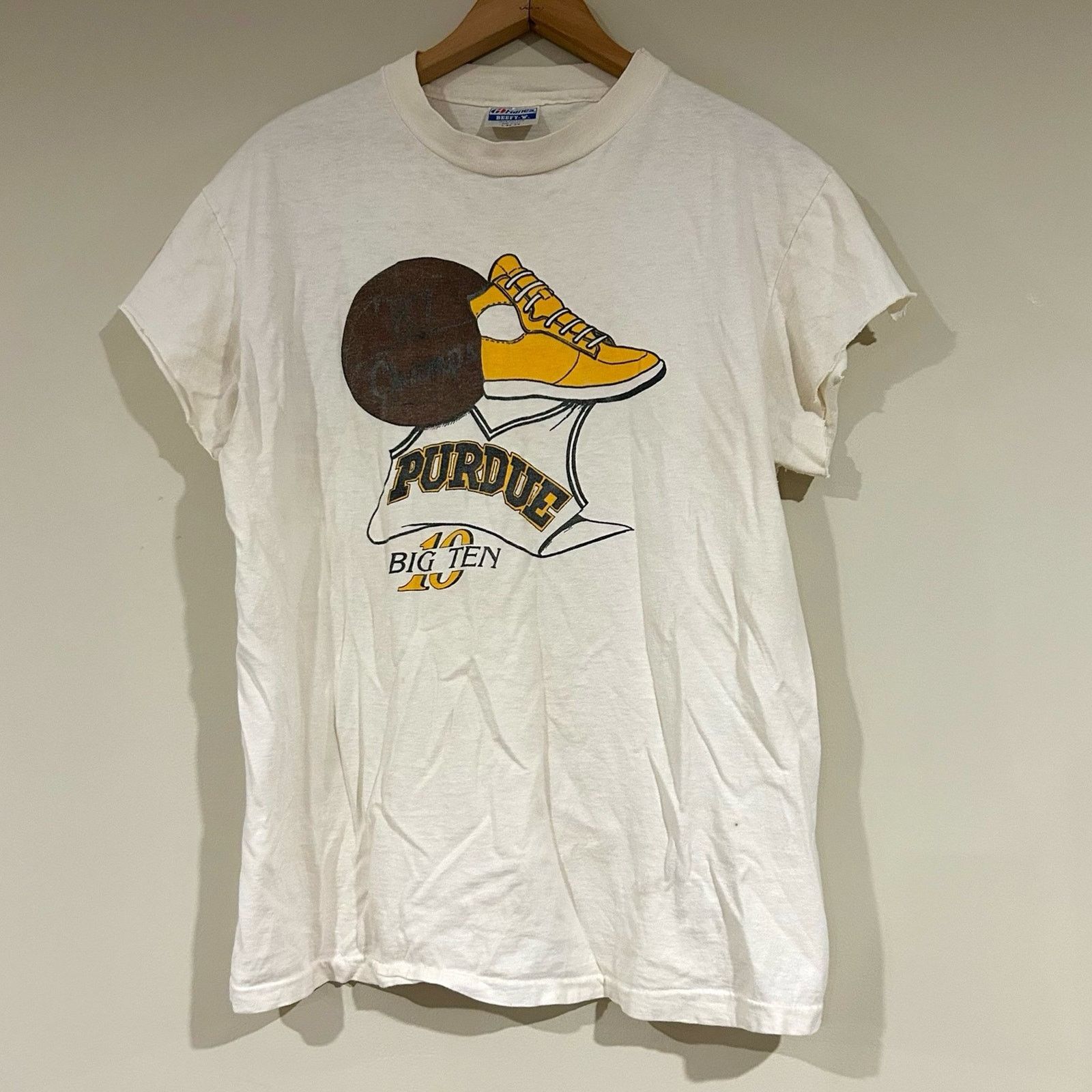 Hanes Vintage 1987 Purdue Basketball Big Ten Champs Tee Shirt Size US L / EU 52-54 / 3 - 1 Thumbnail