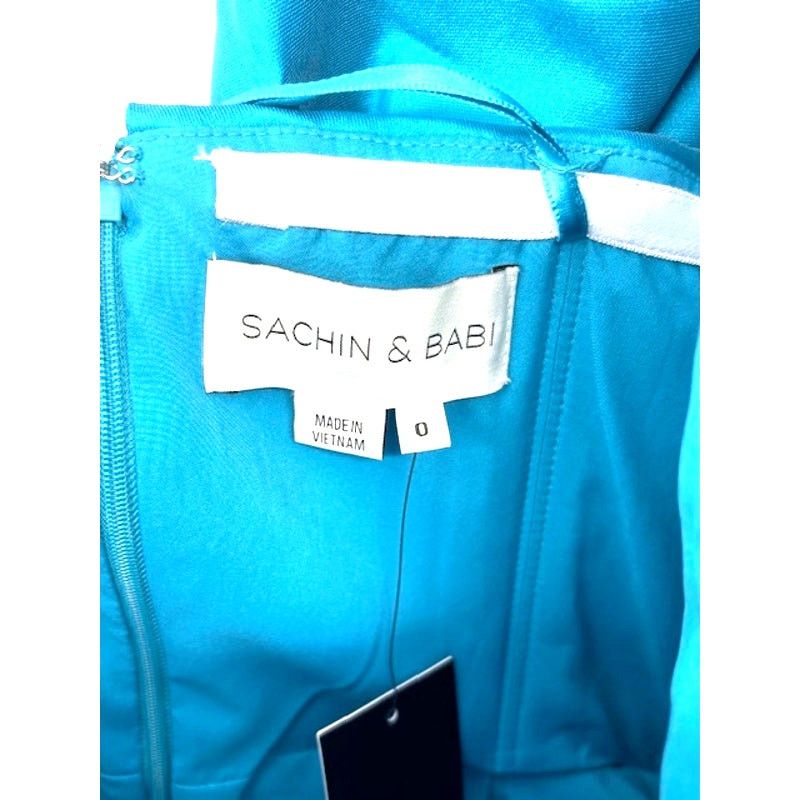 Sachin & Babi SACHIN + BABI “Clarissa” One-Shoulder Gown in Aqua – 0 NWT Size XS / US 0-2 / IT 36-38 - 5 Thumbnail