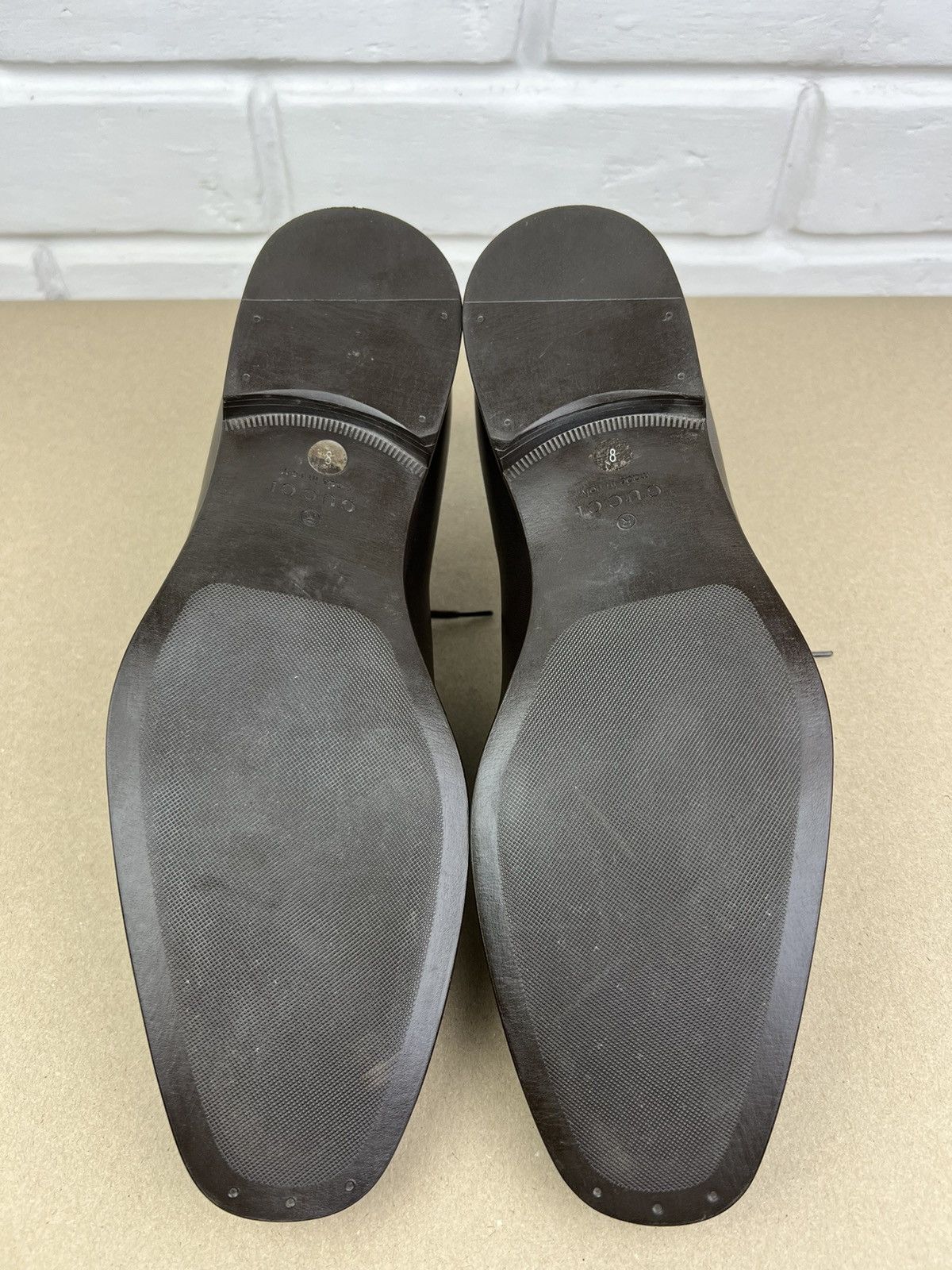 Gucci GUCCI Oxfords Leather Shoes Lace Up GG Metal Logo Brown Mens Size US 8.5 / EU 41-42 - 14 Thumbnail