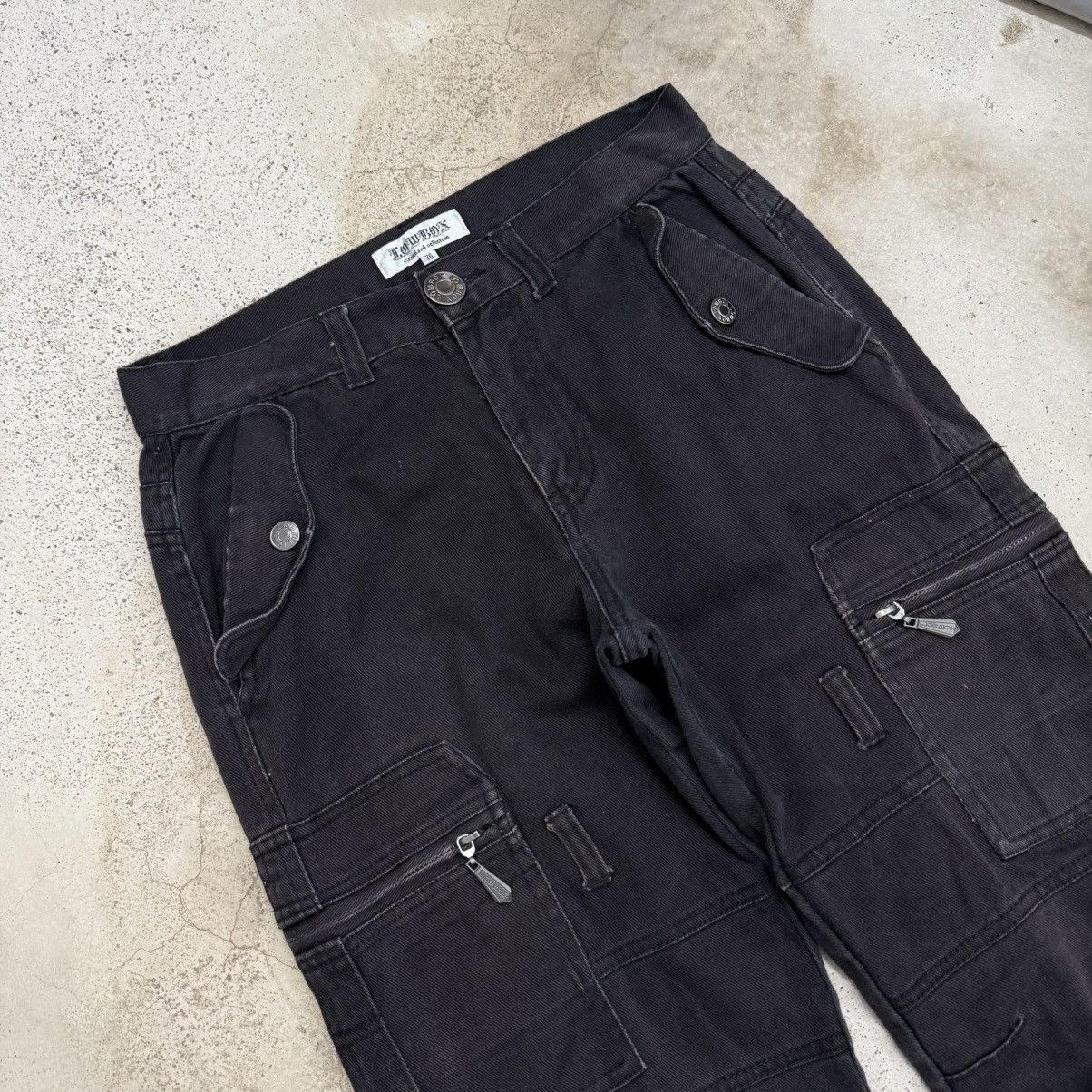 LOWBOX Lowbox Sunfaded Cargo Biker Denim Pants Size US 28 / EU 44 - 4 Thumbnail