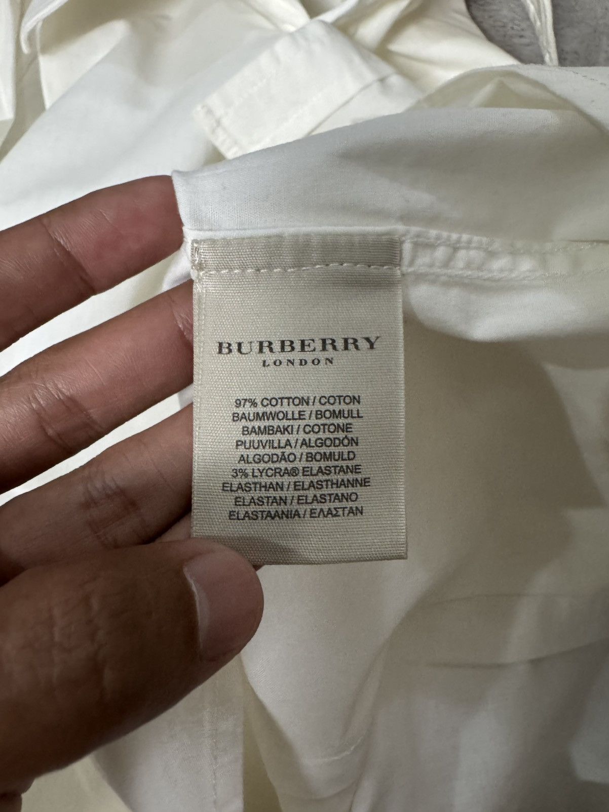 Burberry BURBERRY BRIT SHIRT WHITE LONGSLEEVE BUTTON NOVA CHECK CUFF Size US S / EU 44-46 / 1 - 9 Thumbnail
