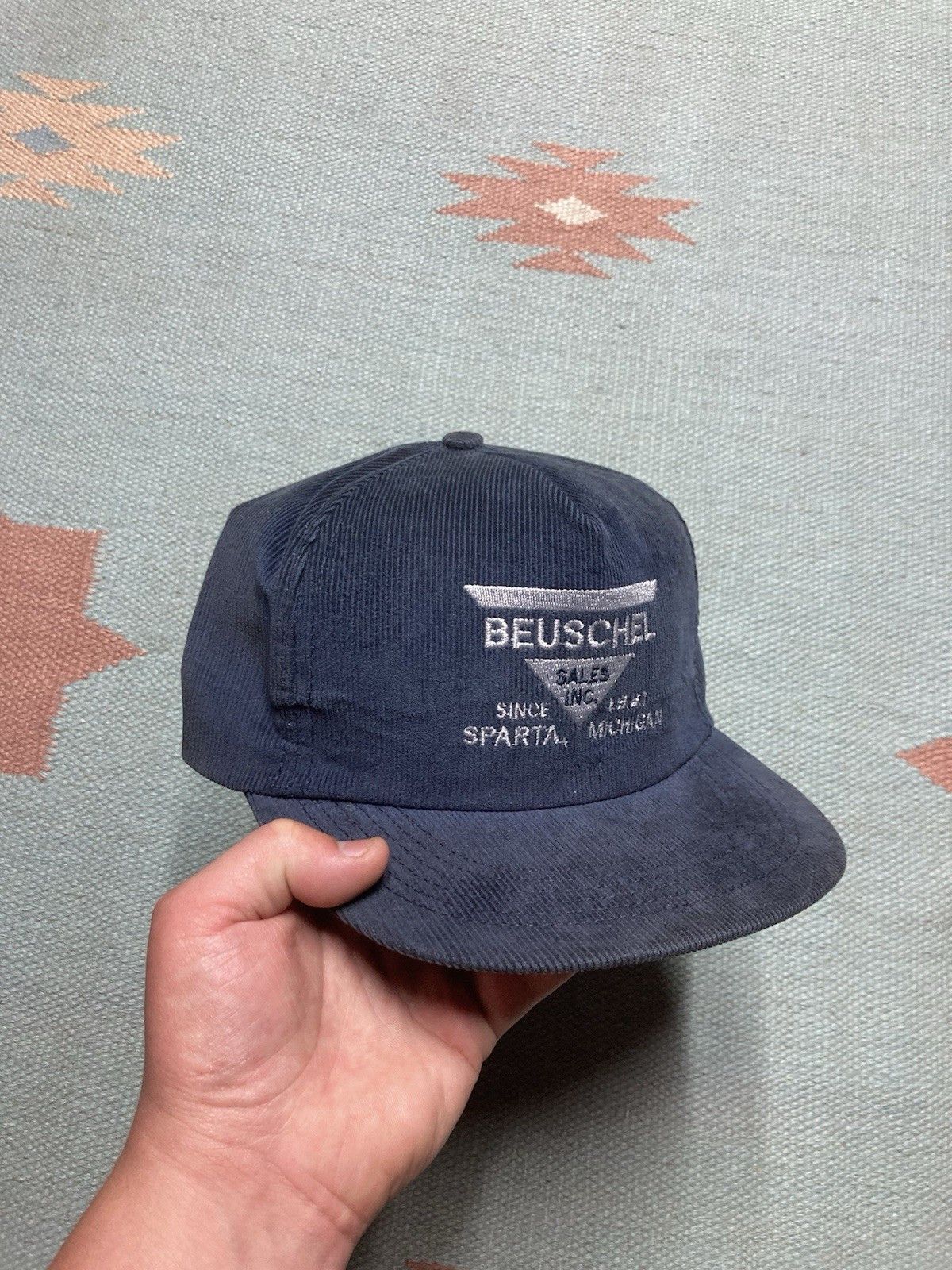 Vintage SnapBack hat corduroy Beuschel sales Sparta Michigan USA Size ONE SIZE - 1 Thumbnail