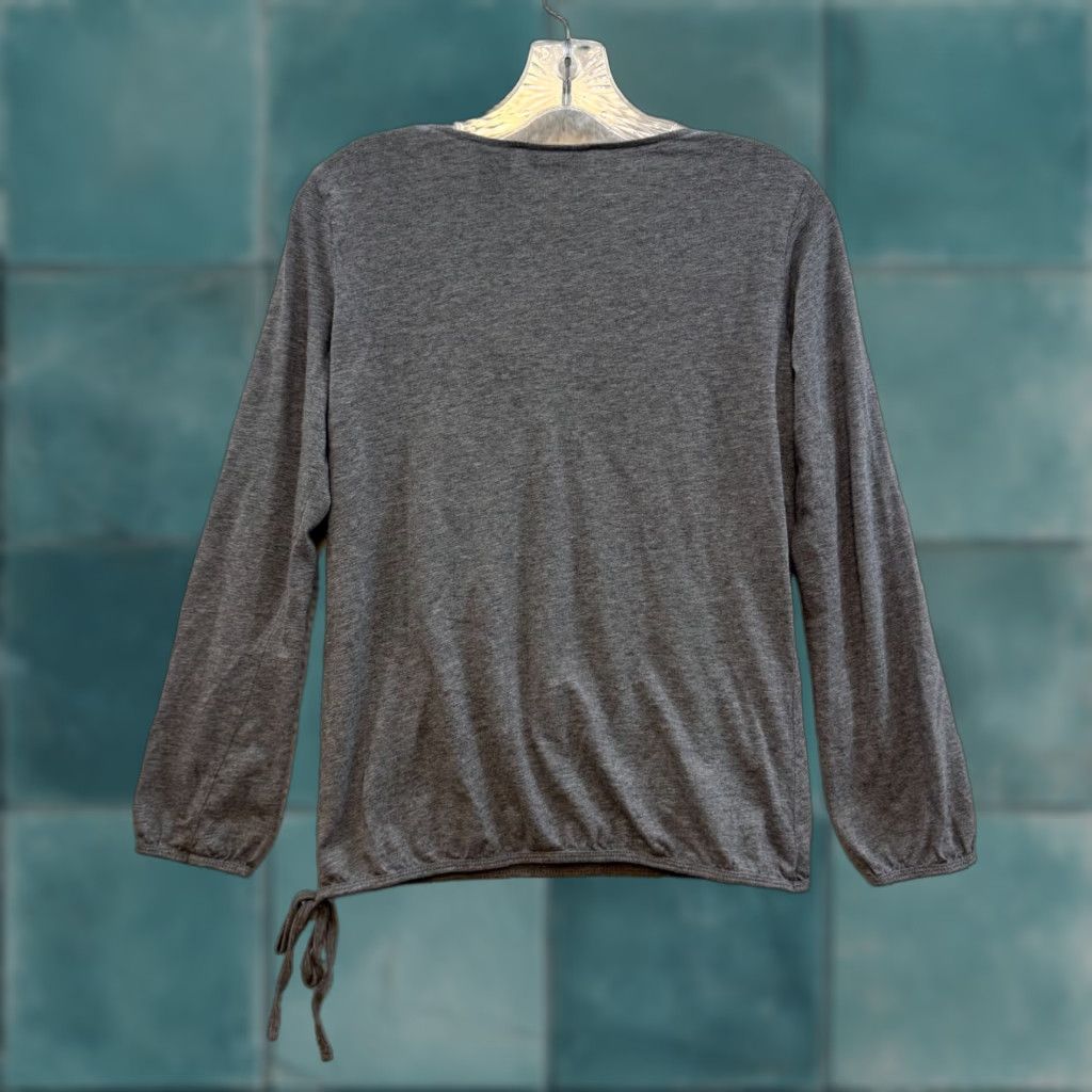 Vintage VINTAGE Y2K Top S Grey Long Sleeve V-Neck Lace Boho Fairy Grunge Whimsigoth Shirt Womens Size S / US 4 / IT 40 - 1 Thumbnail