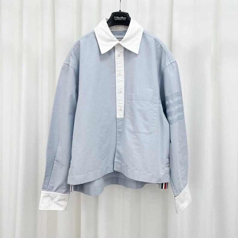 Thom Browne size1 Four-bar Polo shirt with long sleeves
