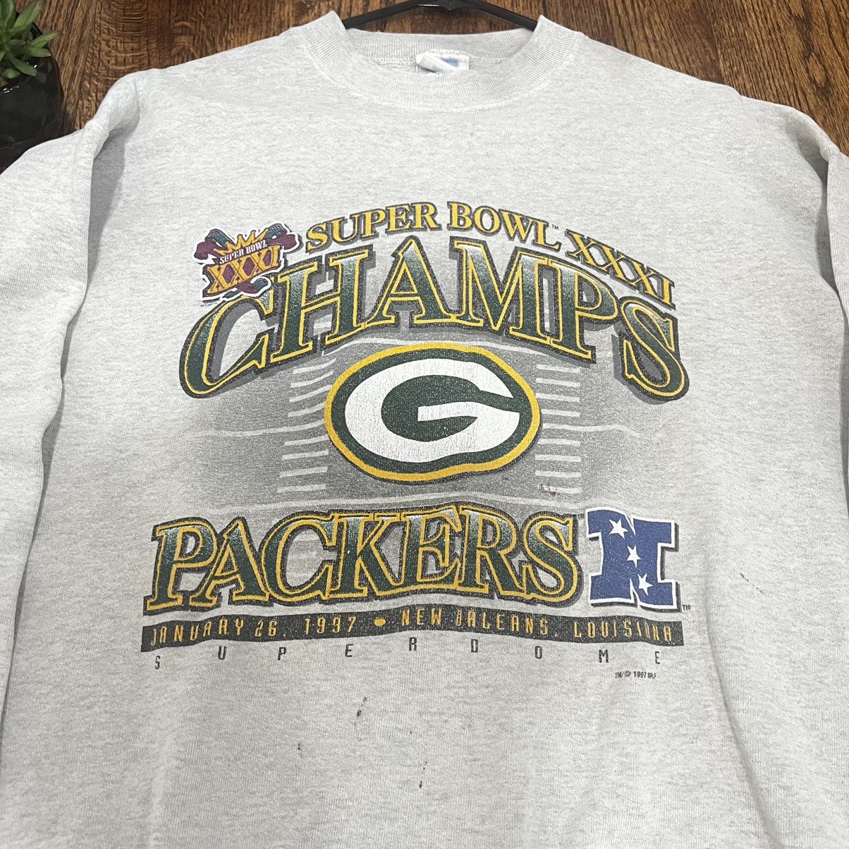 NFL 1997 VTG ARTEX GREENBAY PACKERS SUPERBOWL CHAMPS SWEATSHIRT Size US XL / EU 56 / 4 - 2 Thumbnail