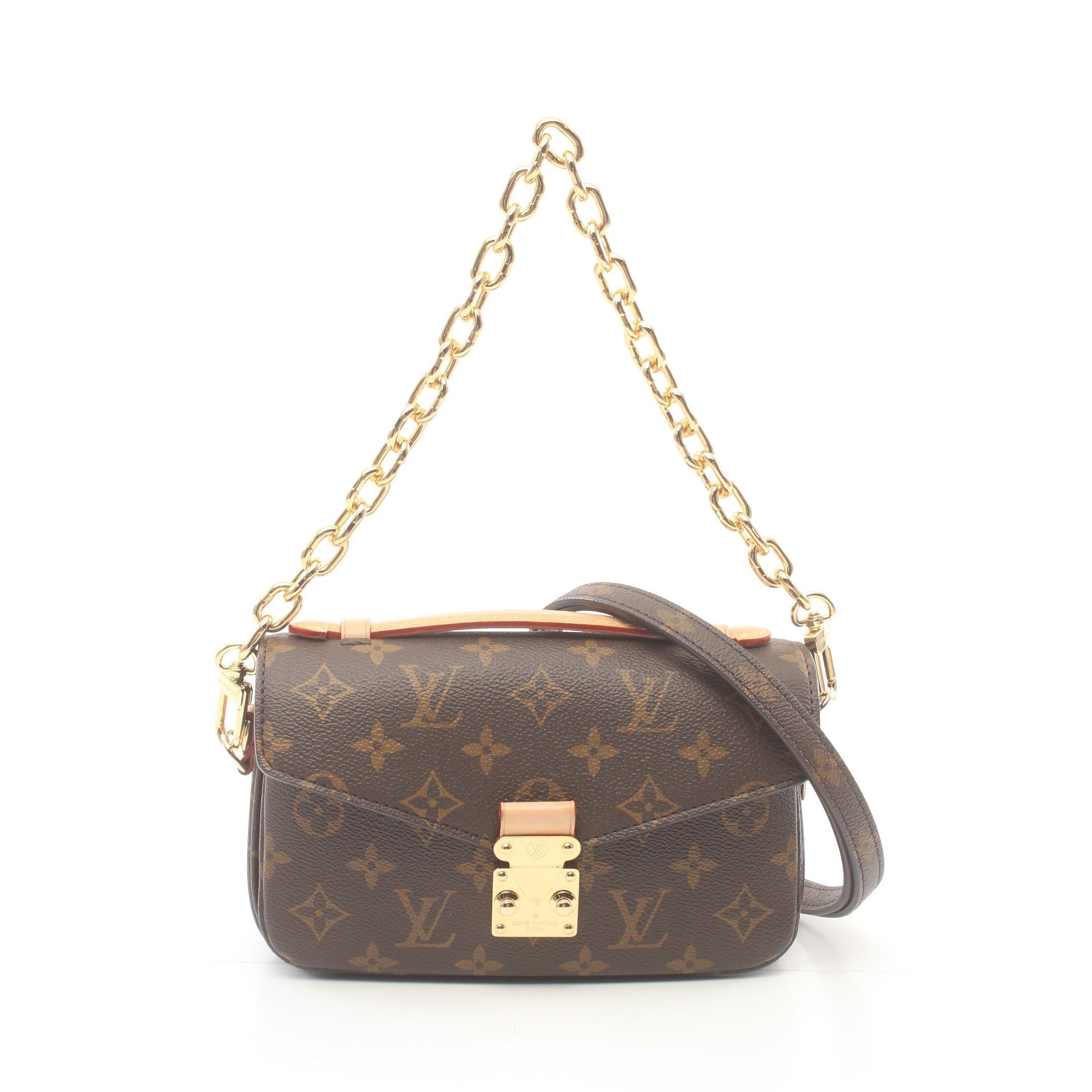 Louis Vuitton Louis Vuitton Pochette Metis Ew Monogram Handbag Leather Brown Size ONE SIZE - 1 Thumbnail