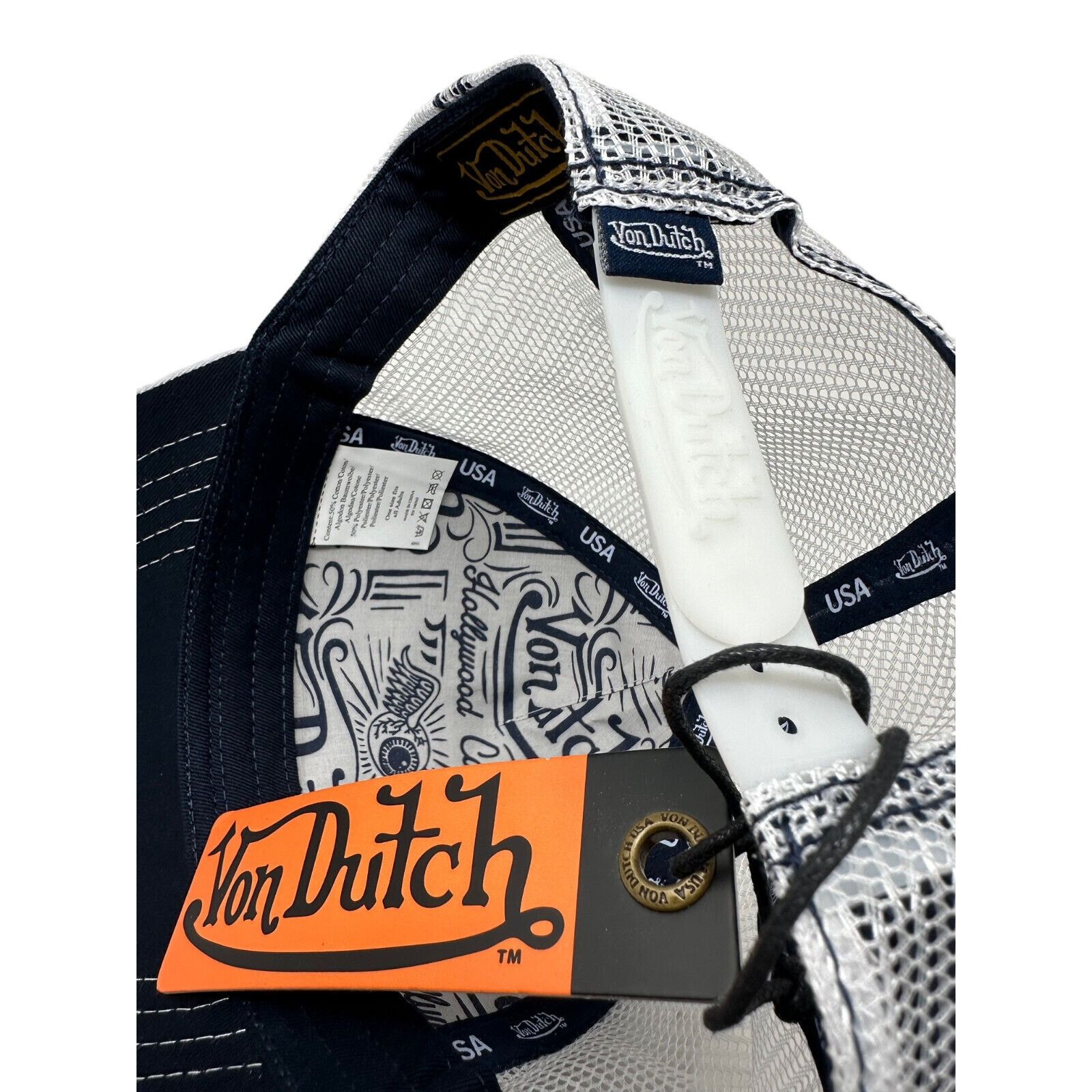 Von Dutch Von Dutch Trucker Hat Navy Silver Embroidered Logo Patch Cap Size ONE SIZE - 5 Thumbnail