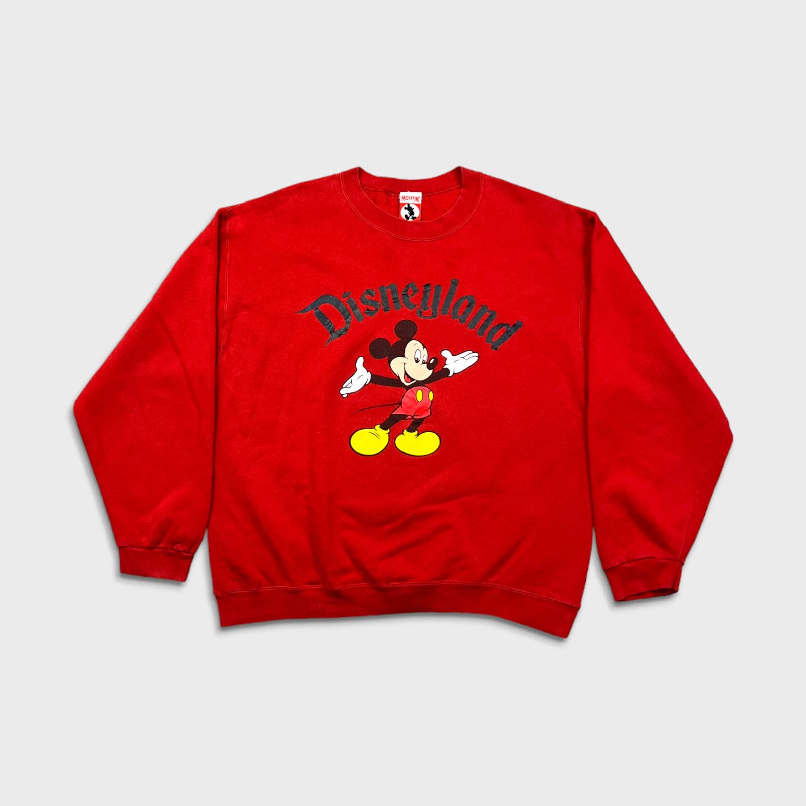 image of Vintage 90's Disney Large Mickey Mouse Cartoon Usa Sweatshirt in Red, Men's