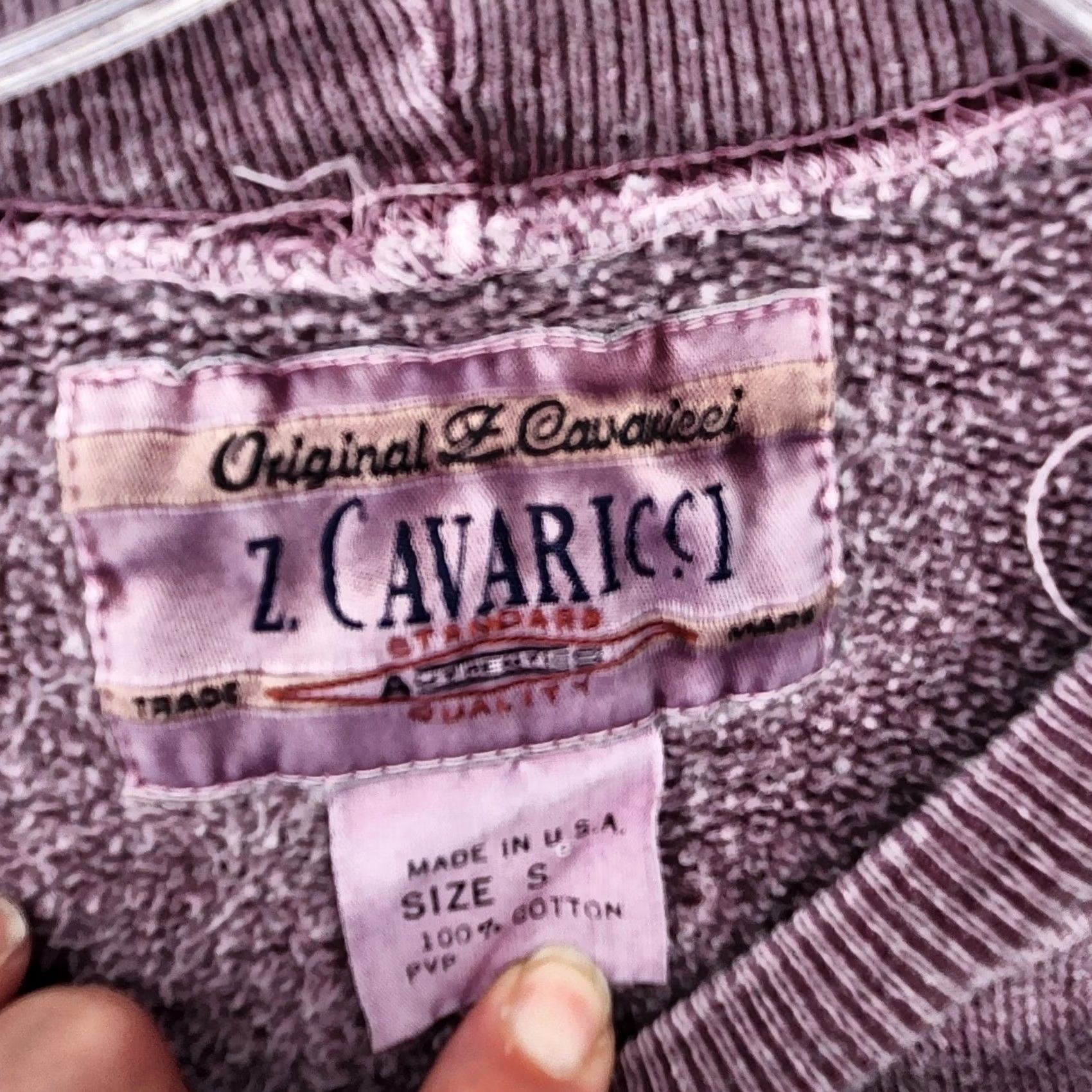 Vintage Keywords: Prioritizes "Vintage," "Z. Cavaricci," "Sweatshirt," "Mens," "Small," "Purple," and "USA. Size US S / EU 44-46 / 1 - 4 Thumbnail