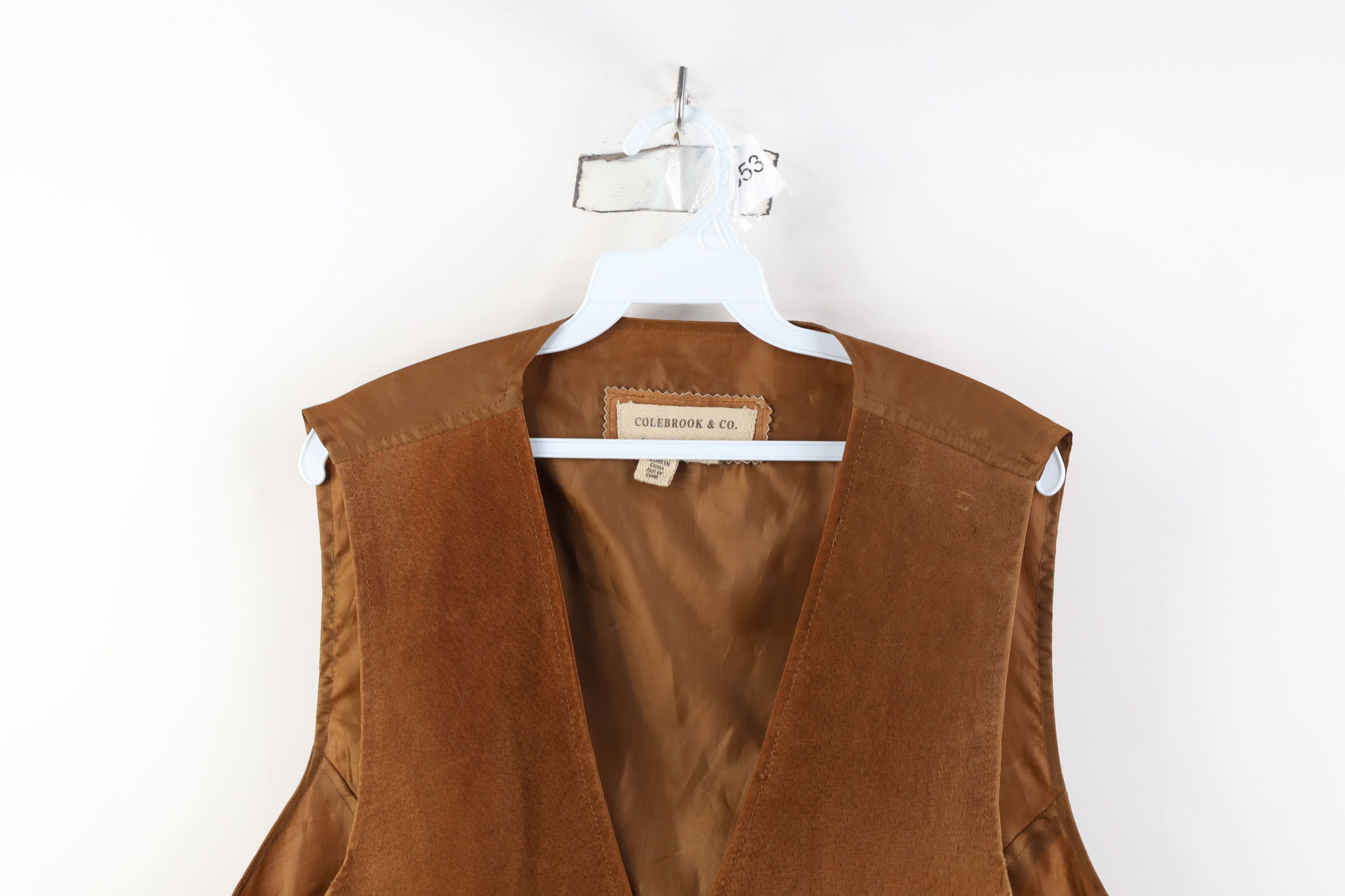 Vintage Vintage 90s Streetwear Leather Buckle Back Vest Jacket Brown Size US XL / EU 56 / 4 - 2 Thumbnail