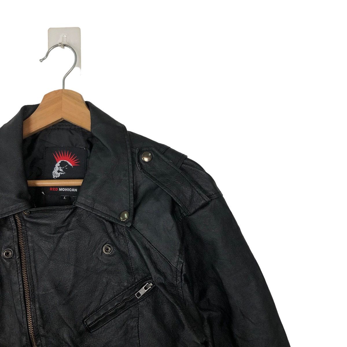 Japanese Brand 🔥VINTAGE BIKER DOUBLE BREAST LEATHER JACKET RED MOHICAN Size US L / EU 52-54 / 3 - 5 Thumbnail