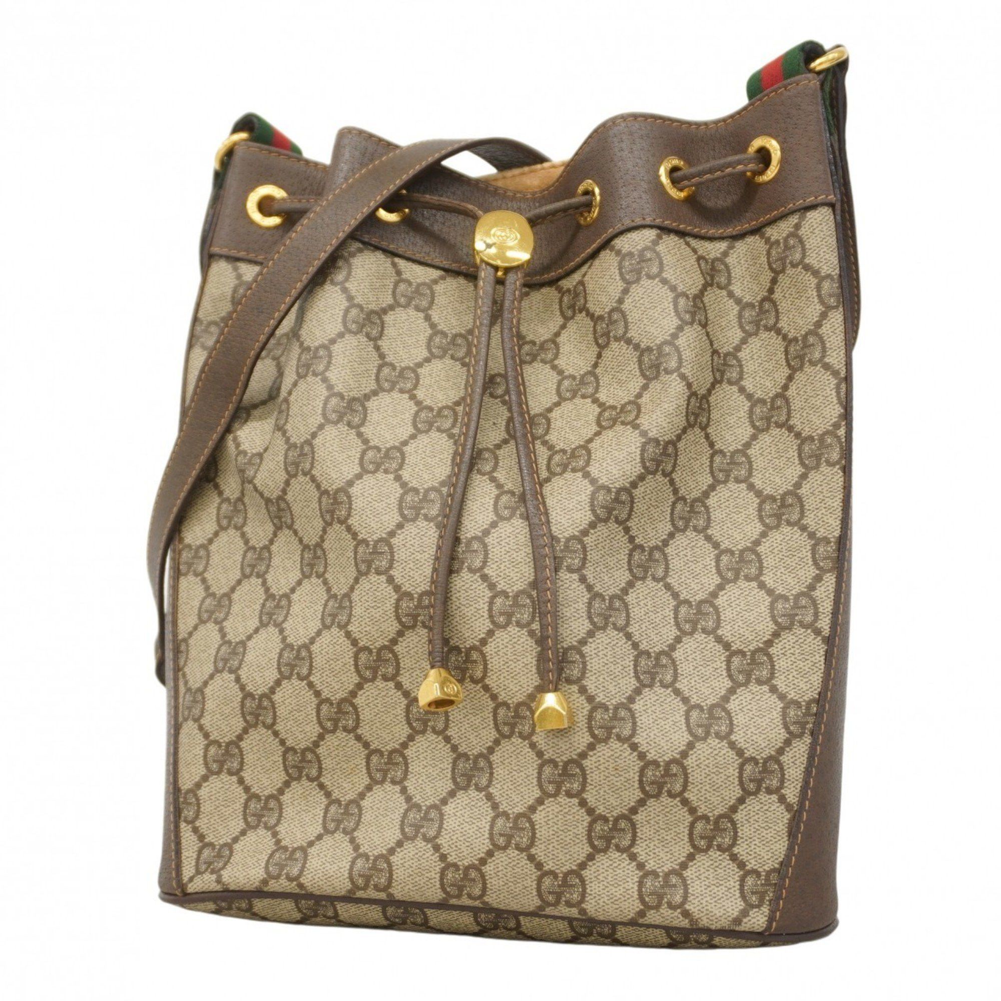 Gucci Shoulder Bag GG Supreme Sherry Line 164 02 034 Brown Women's