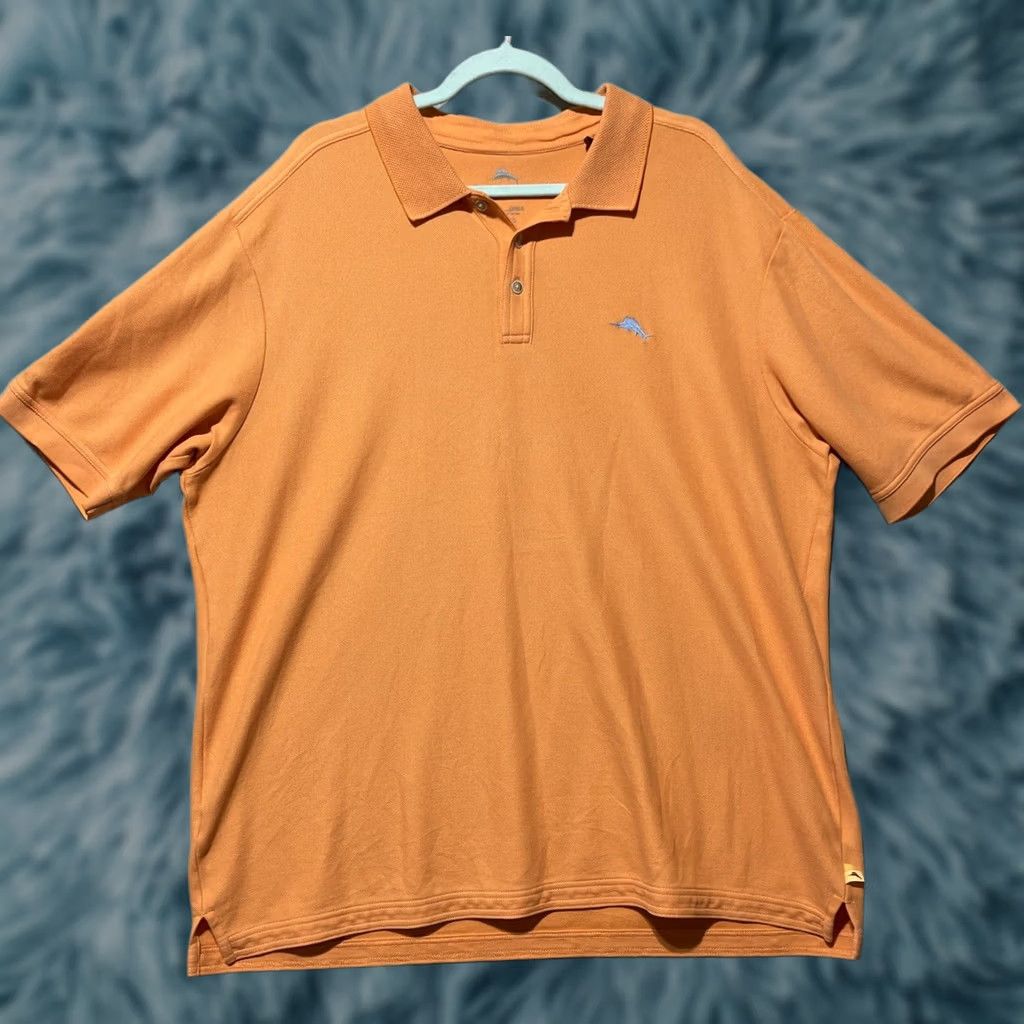 Tommy Bahama Tommy Bahama Polo Shirt Mens 2XL Orange Supima Cotton Poly Golf Coastal Size US XXL / EU 58 / 5 - 1 Thumbnail