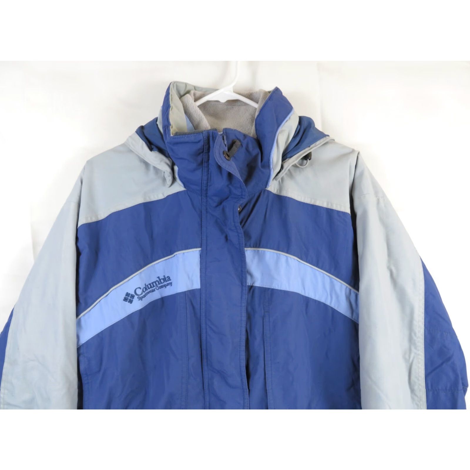 Vintage Columbia Jacket Women L Blue Hooded Lightweight Lined Zip Outdoor Womens Size L / US 10 / IT 46 - 3 Thumbnail