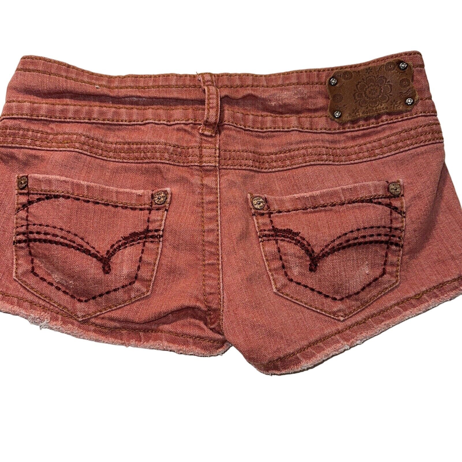 King Baby Studio Dollhouse Denim Shorts Red Distressed Size 1 Zip Fly 5pocket Size 25" / US 0 / IT 36 - 1 Thumbnail