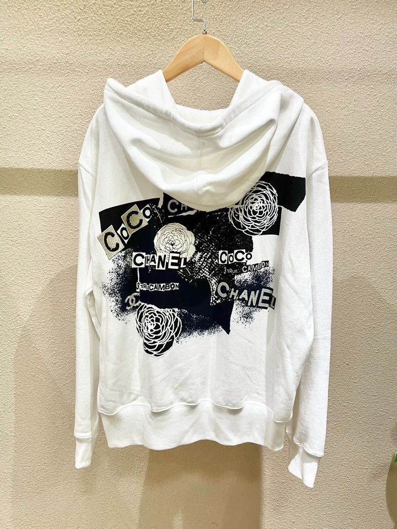 Chanel 20P Camellia Logo Graffiti Hooded Jacket