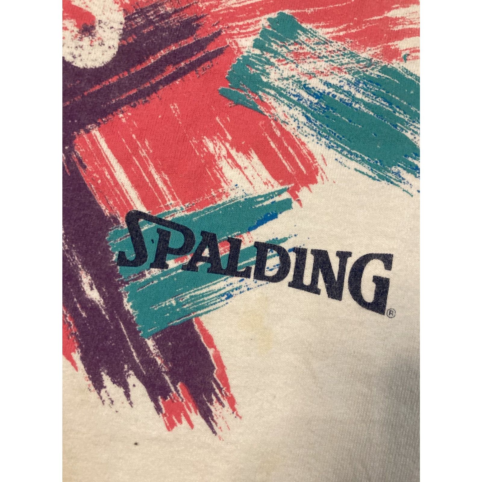 Spalding VINTAGE Spalding Mega Fitness Neon Paint 80s Single Stitch T Shirt White Large Men Mens Shirt Size US L / EU 52-54 / 3 - 3 Thumbnail