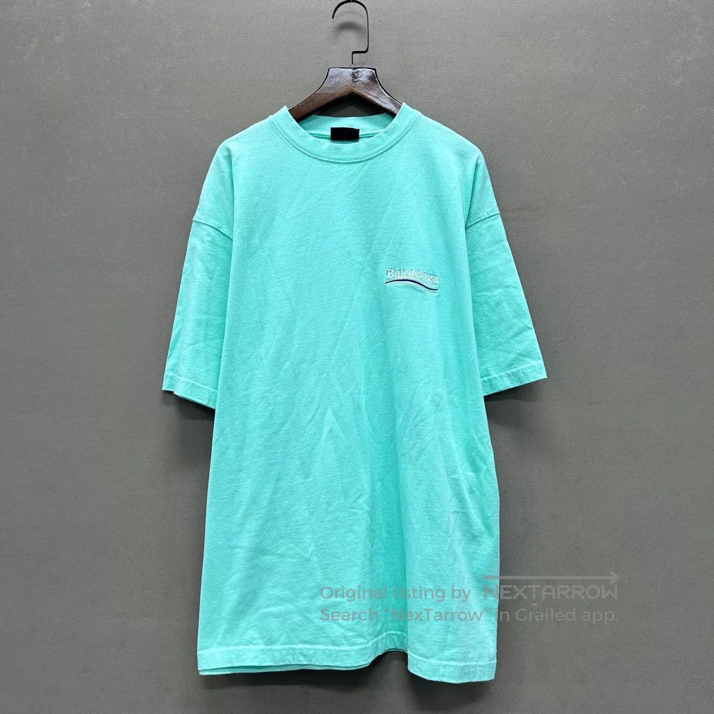 Balenciaga Green Oversized Short Sleeve T. Size US M / EU 48-50 / 2 - 1 Thumbnail