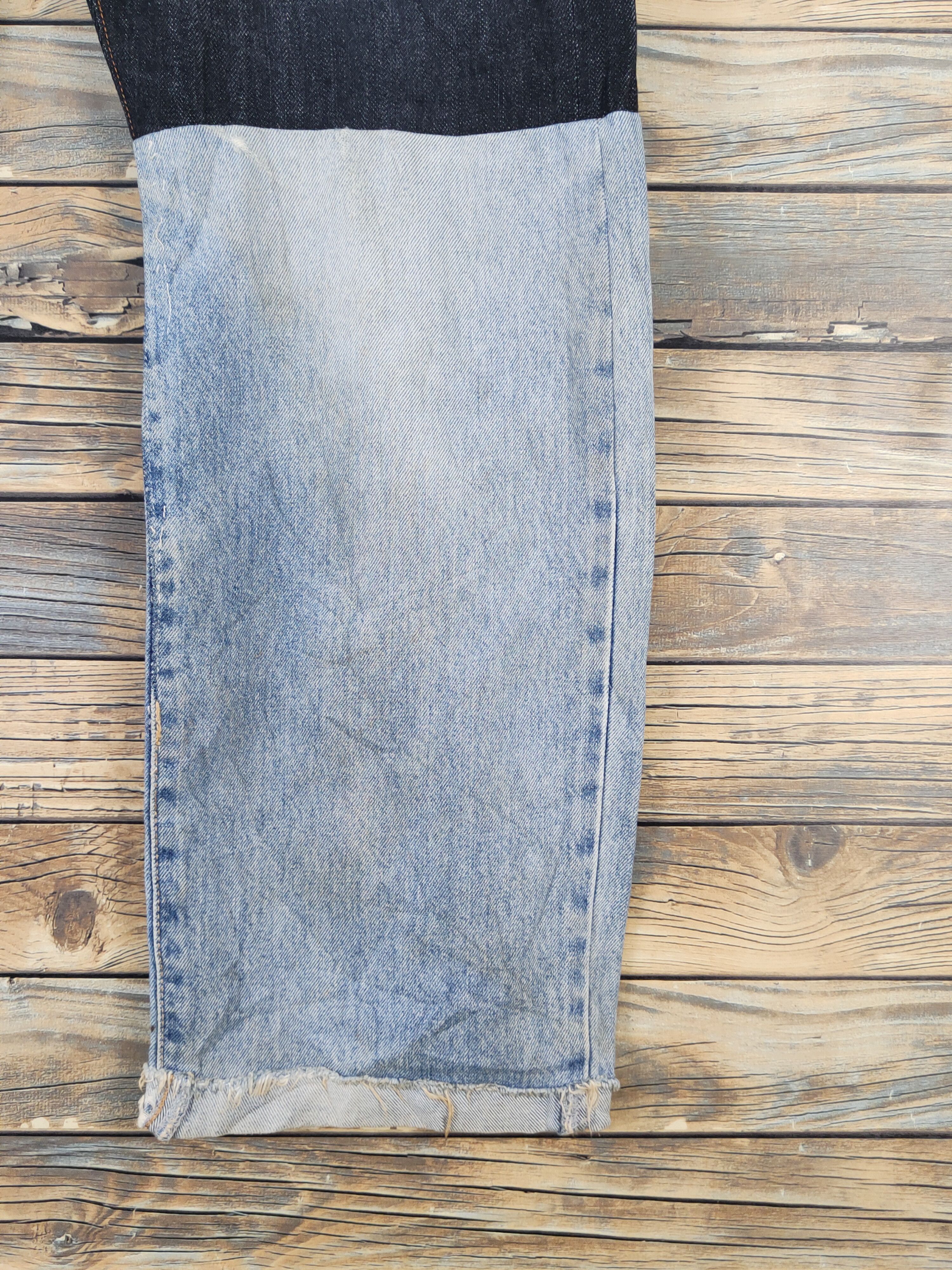 Japanese Brand Uniqlo japan patchwork Distressed Ripped denim Jeans #W1970 Size US 35 - 6 Thumbnail