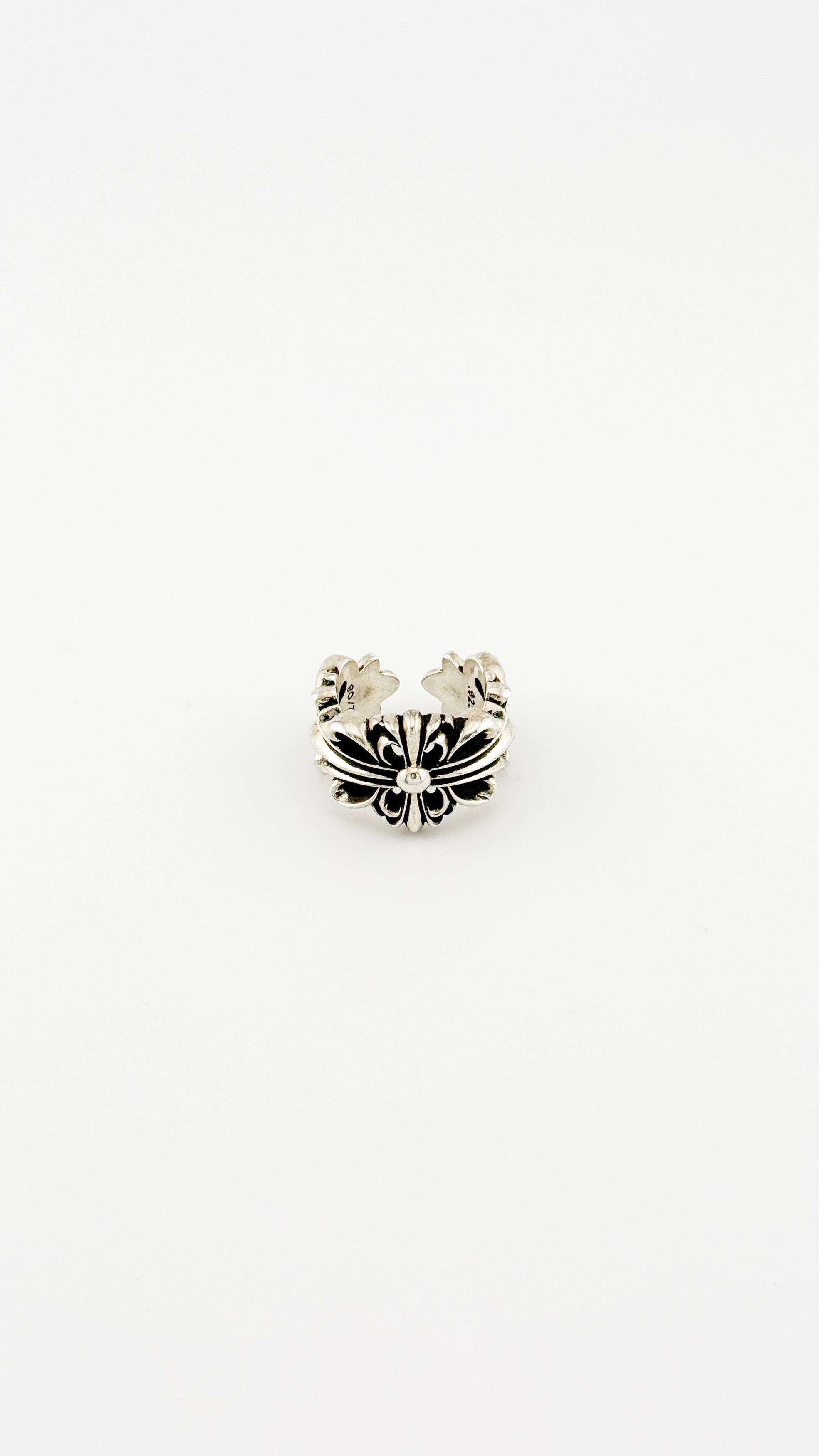 Chrome Hearts SCRL BAND Sterling Silver Ring (Silver 9.13g)