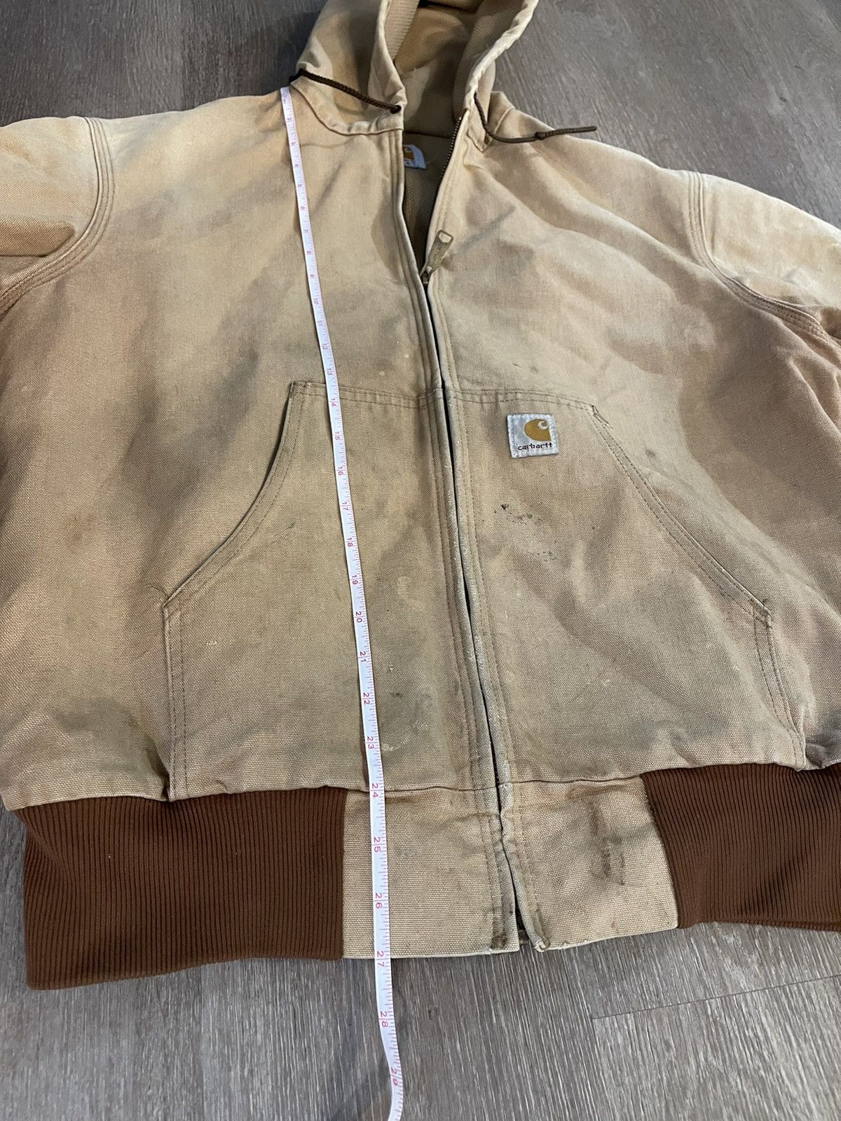 Carhartt × Vintage Y2K Distressed Tan Carhartt Jacket Paint Stains Size US L / EU 52-54 / 3 - 7 Thumbnail