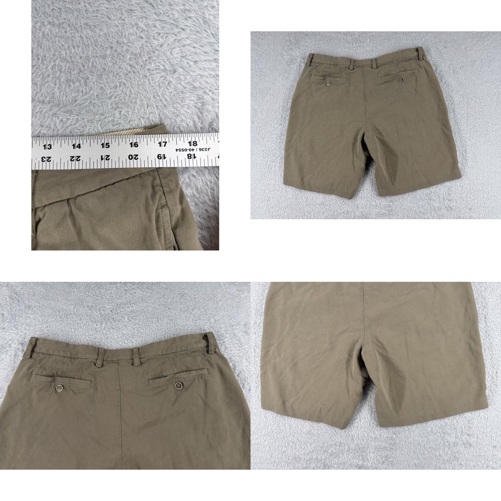 Tommy Bahama Tommy Bahama Shorts Men Bermuda 35 Beige Pleated Silk Easy Care Pocket Cargo Logo 9in Inseam Modern Size US 35 - 9 Thumbnail