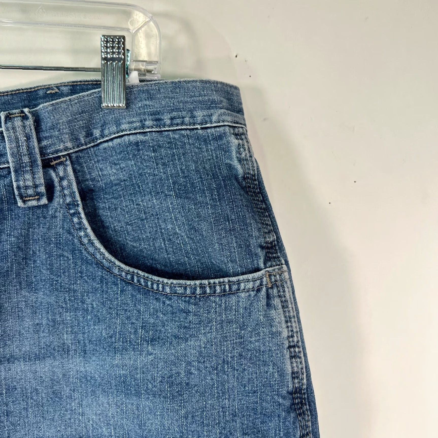 Wrangler Wrangler Mens Flat Front Mid Rise Authentic Casual Blue Denim Shorts Size 40 Size US 40 / EU 56 - 4 Thumbnail