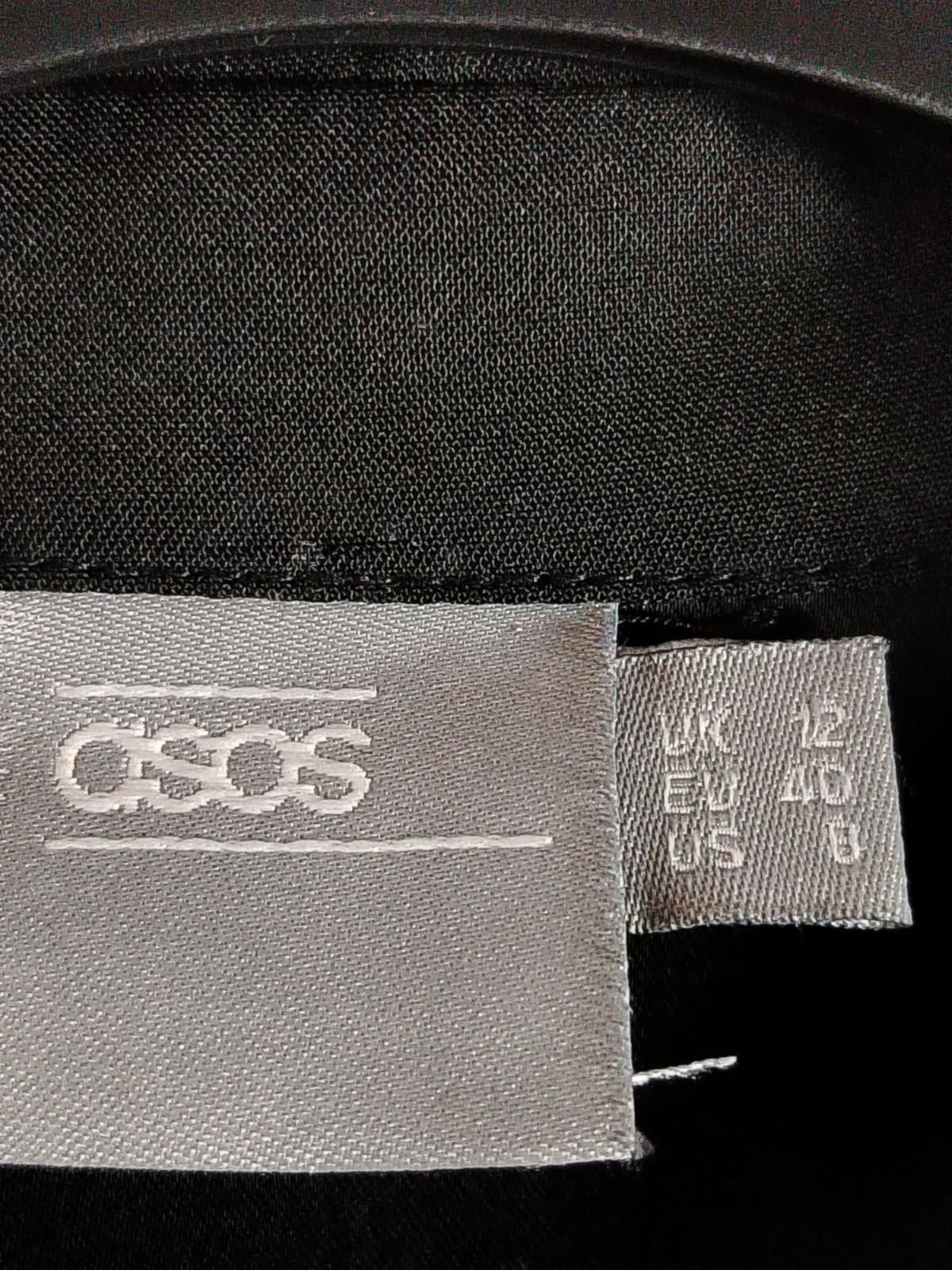 Asos ASOS Black Shirt Dress UK 12 Long Sleeve Mini Midi ButtonUp Size M / US 6-8 / IT 42-44 - 3 Thumbnail