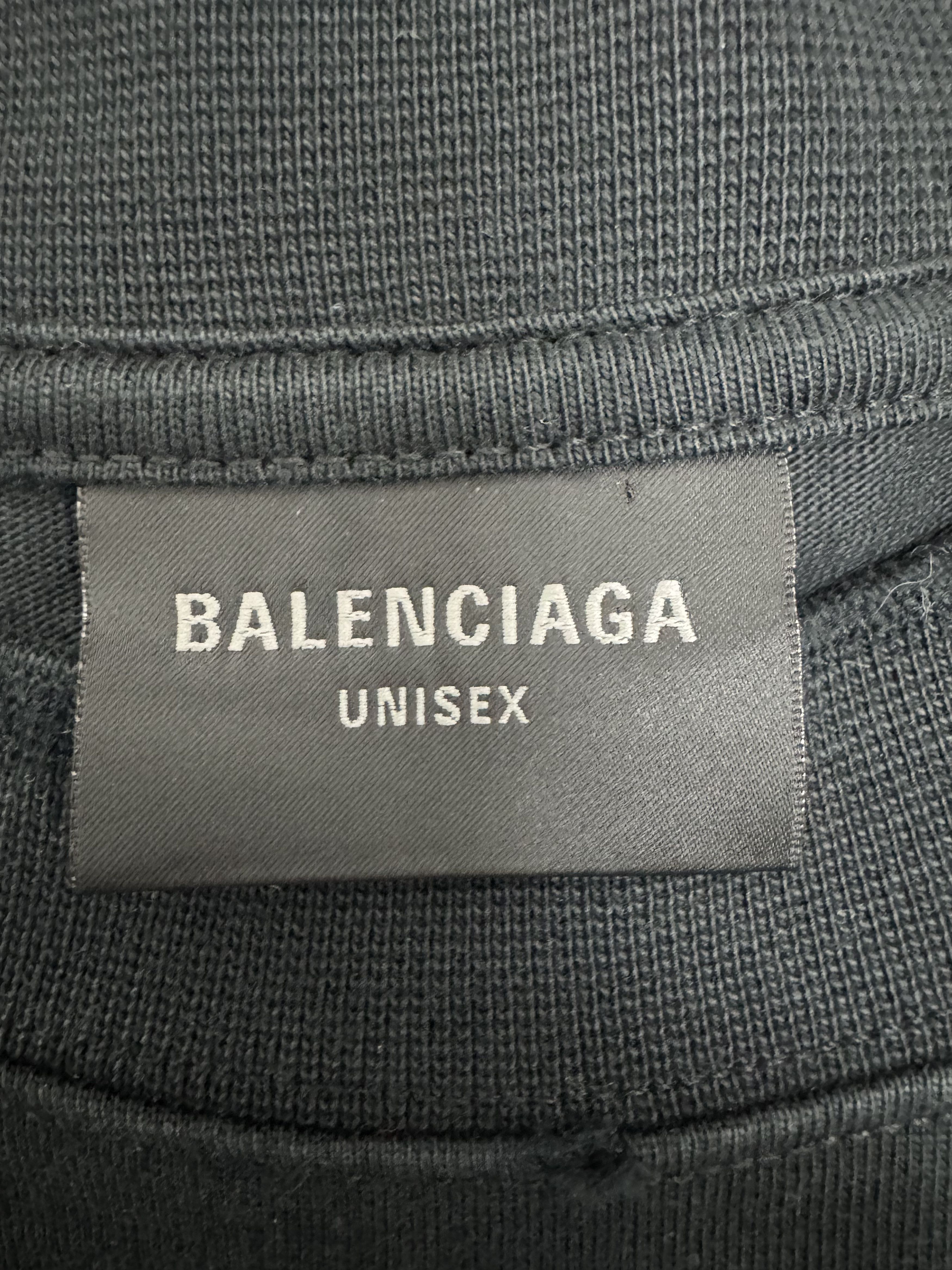 Balenciaga Unity Sports Icon Cropped Distressed Tee Size US M / EU 48-50 / 2 - 9 Thumbnail