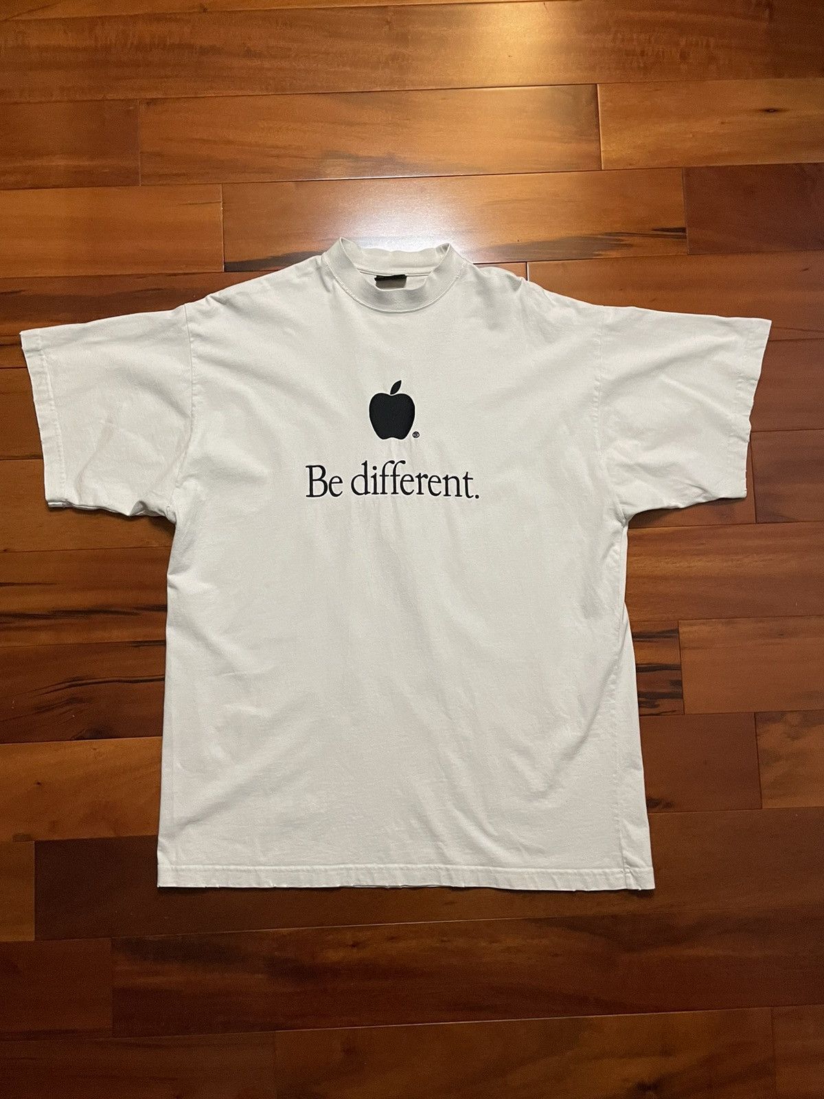 image of Balenciaga Be Different Apple Tee in Off White, Men's (Size Small)